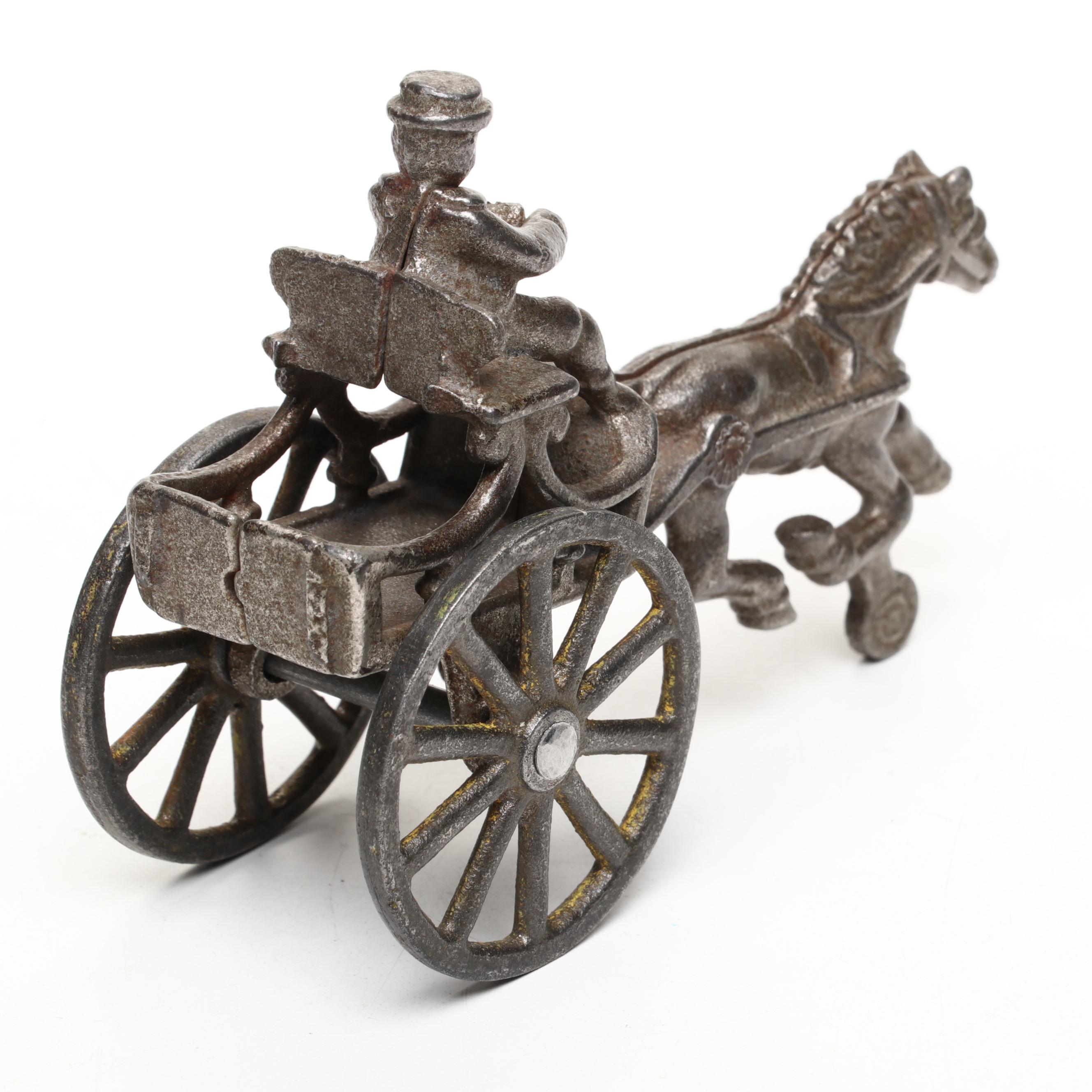 Cast Iron Horse-Drawn Carriage Toy, 20th Century