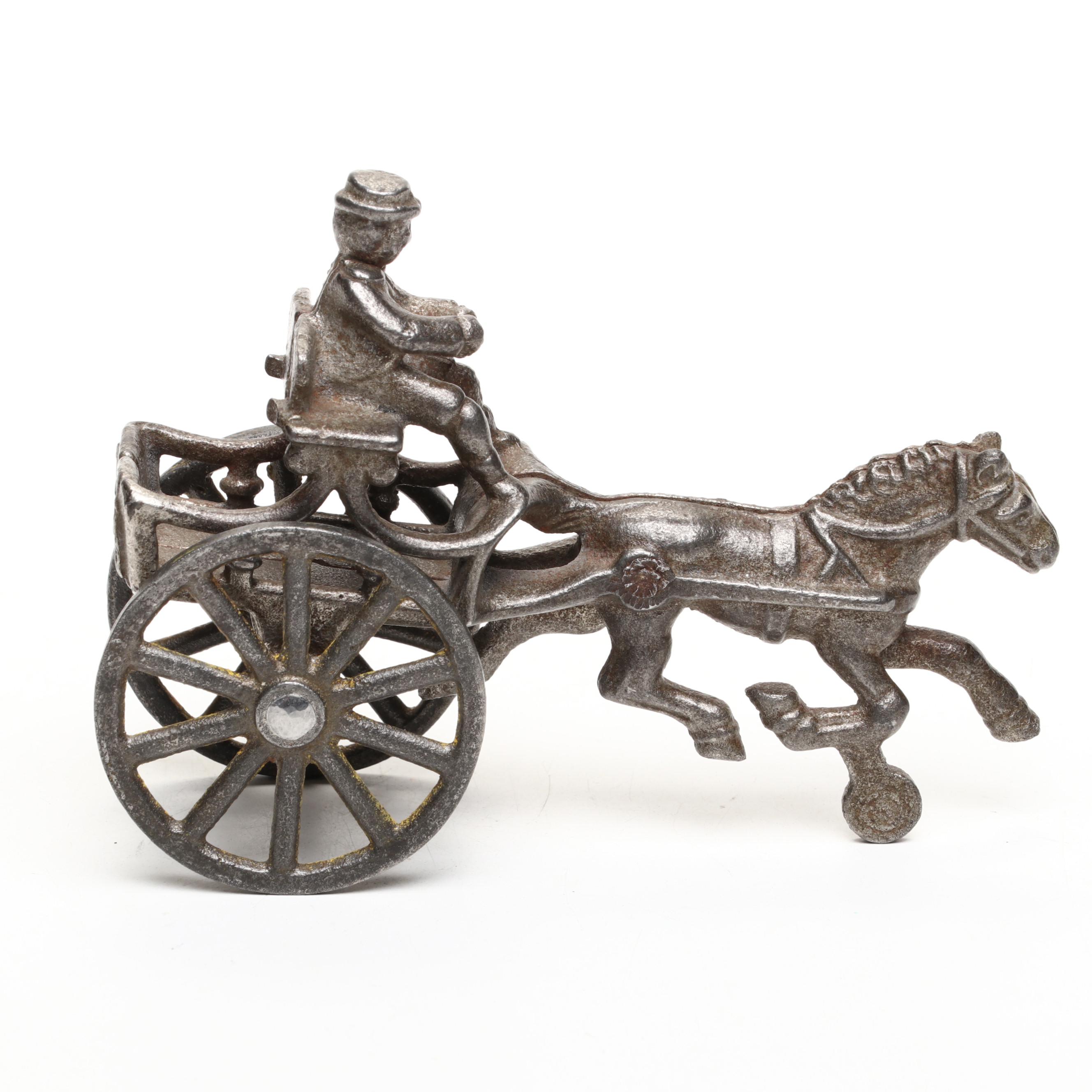 Cast Iron Horse-Drawn Carriage Toy, 20th Century