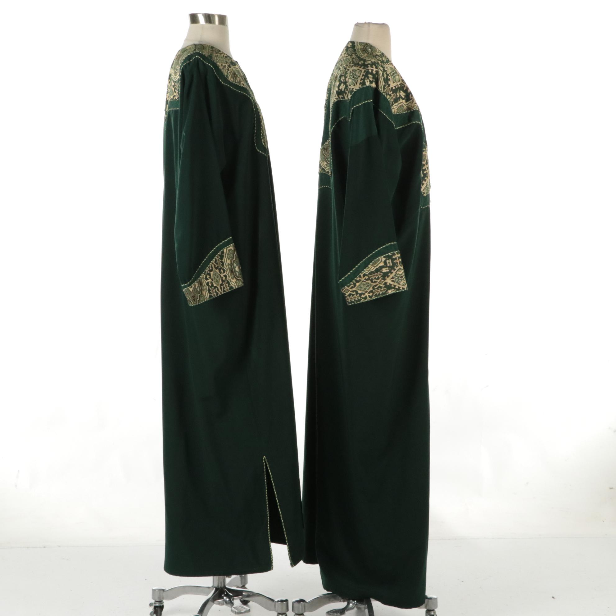 Dark Green Tapestry Patchwork Maxi Kaftan and Dress Set