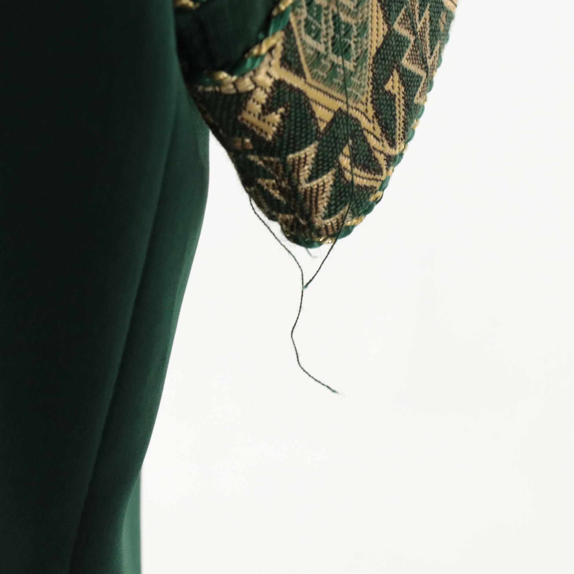 Dark Green Tapestry Patchwork Maxi Kaftan and Dress Set