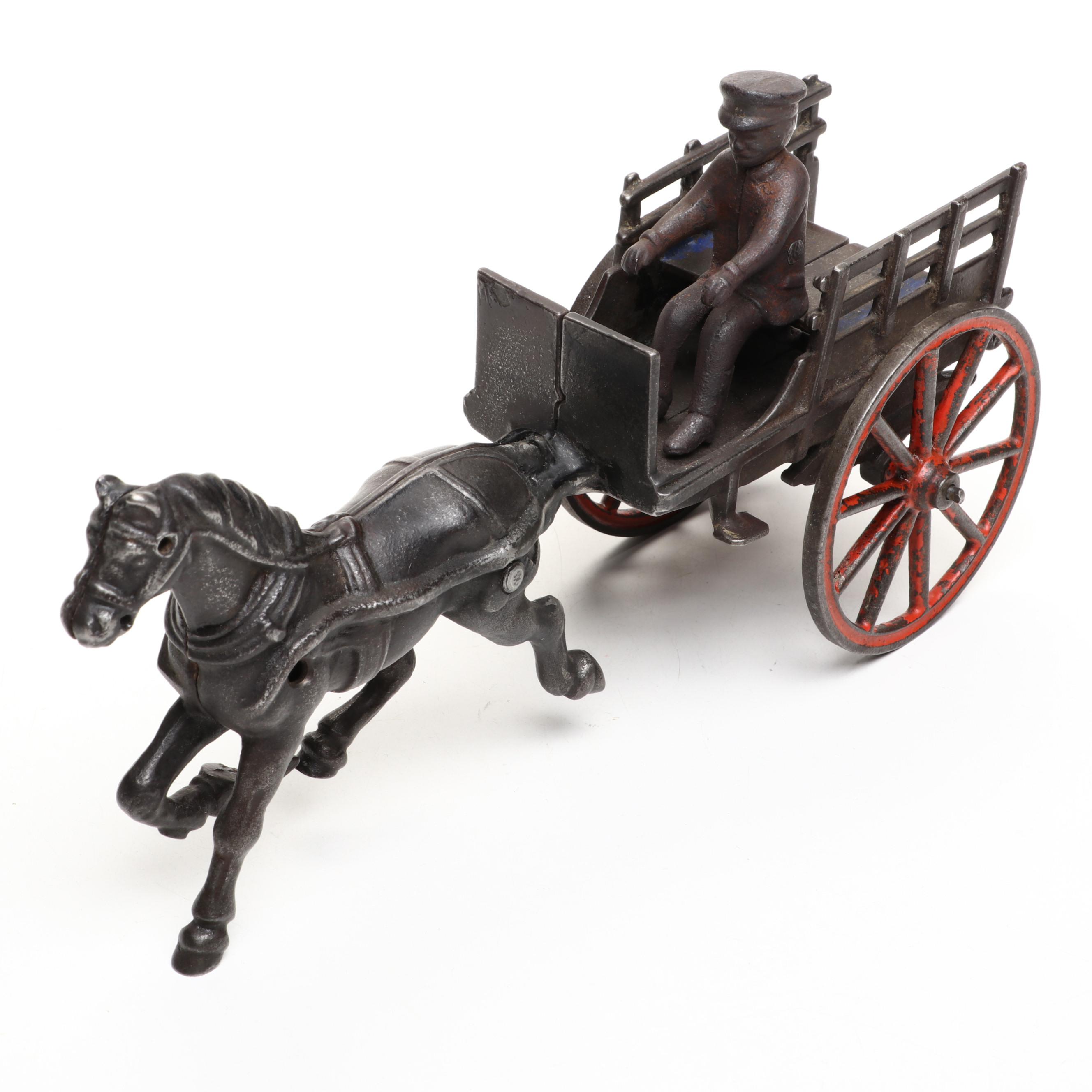 Cast Iron Horse-Drawn Carriage Toy, Early 20th Century