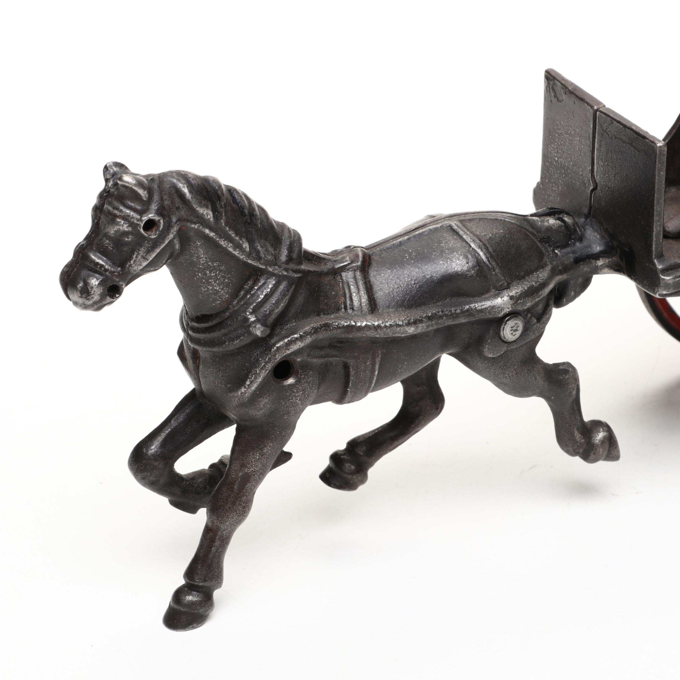 Cast Iron Horse-Drawn Carriage Toy, Early 20th Century