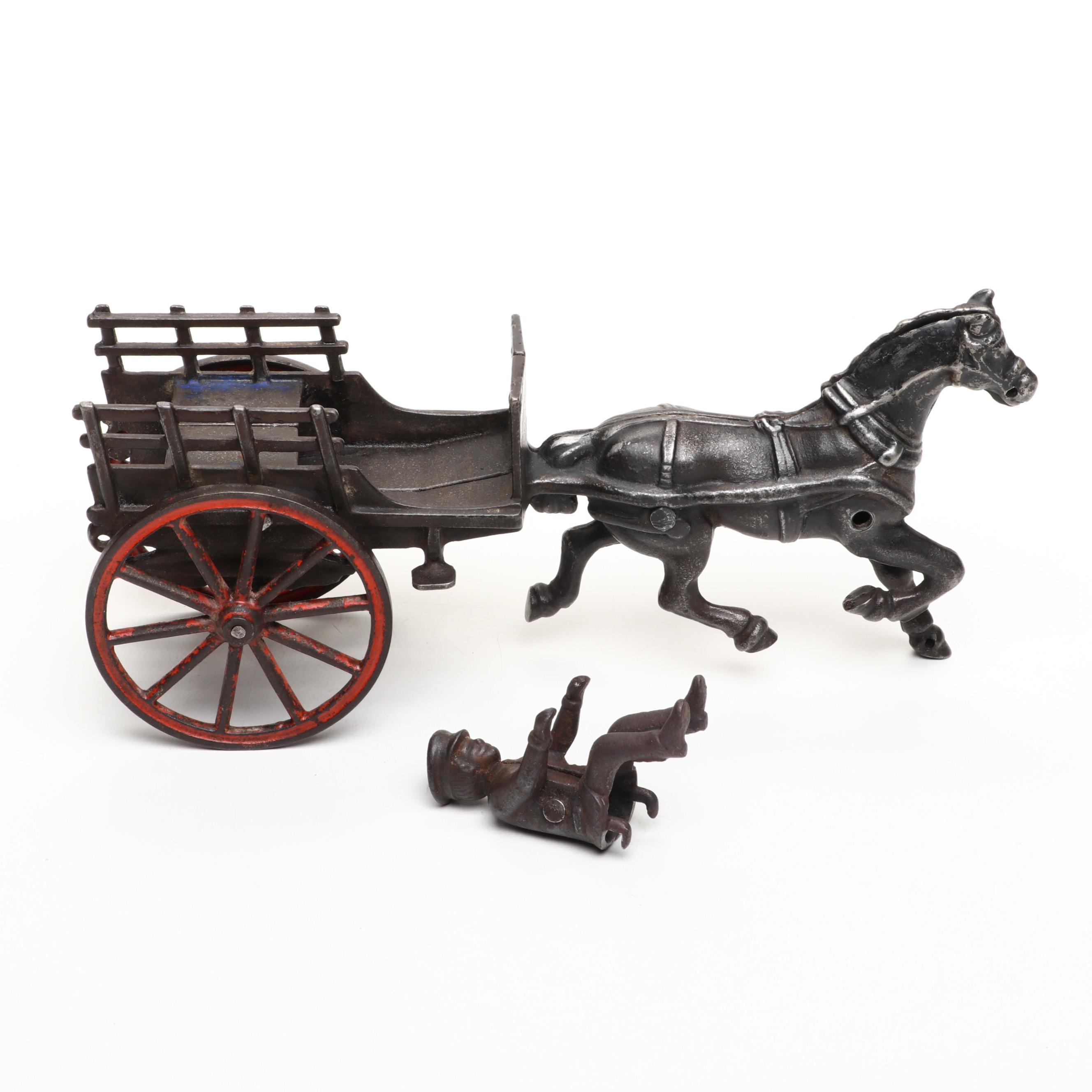 Cast Iron Horse-Drawn Carriage Toy, Early 20th Century
