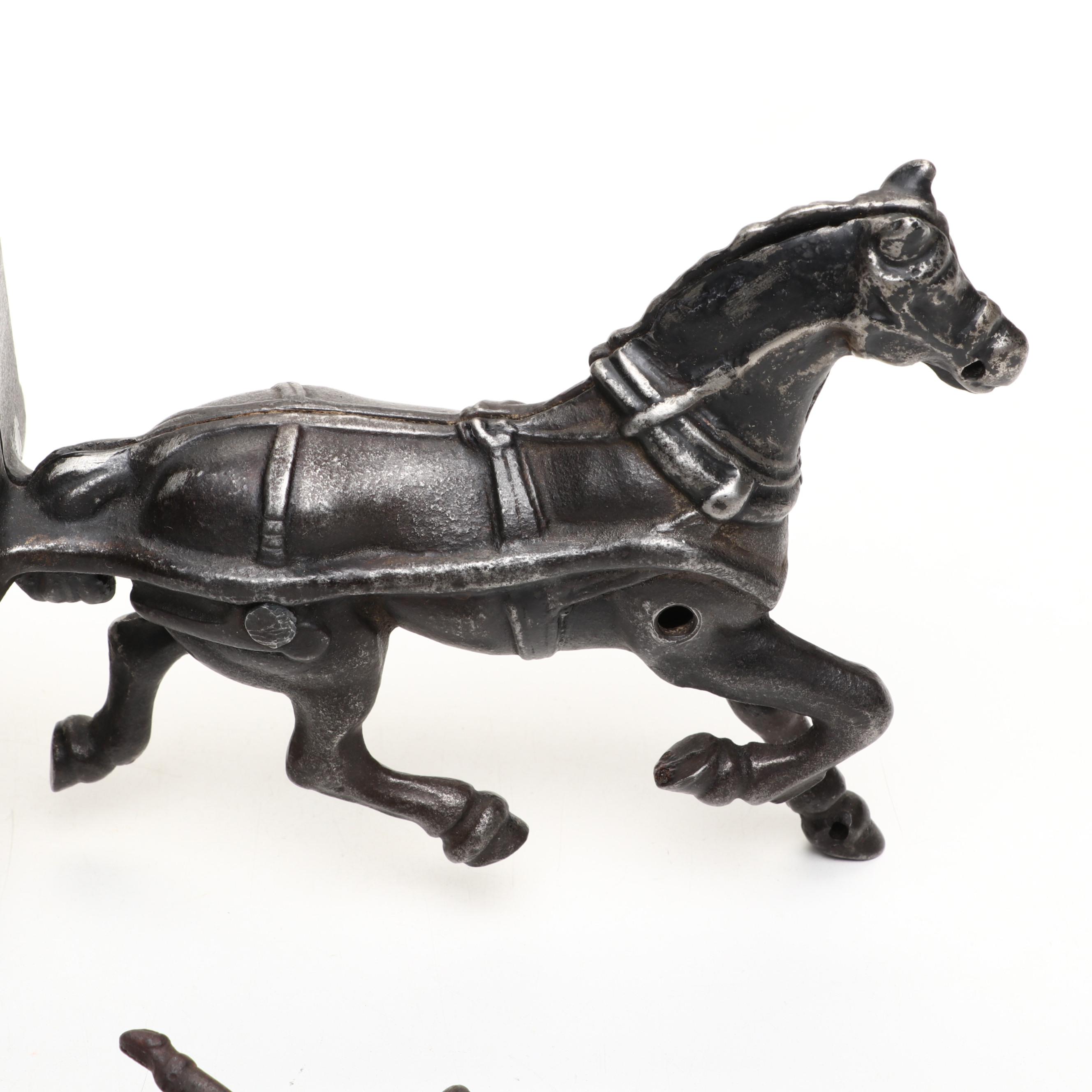 Cast Iron Horse-Drawn Carriage Toy, Early 20th Century