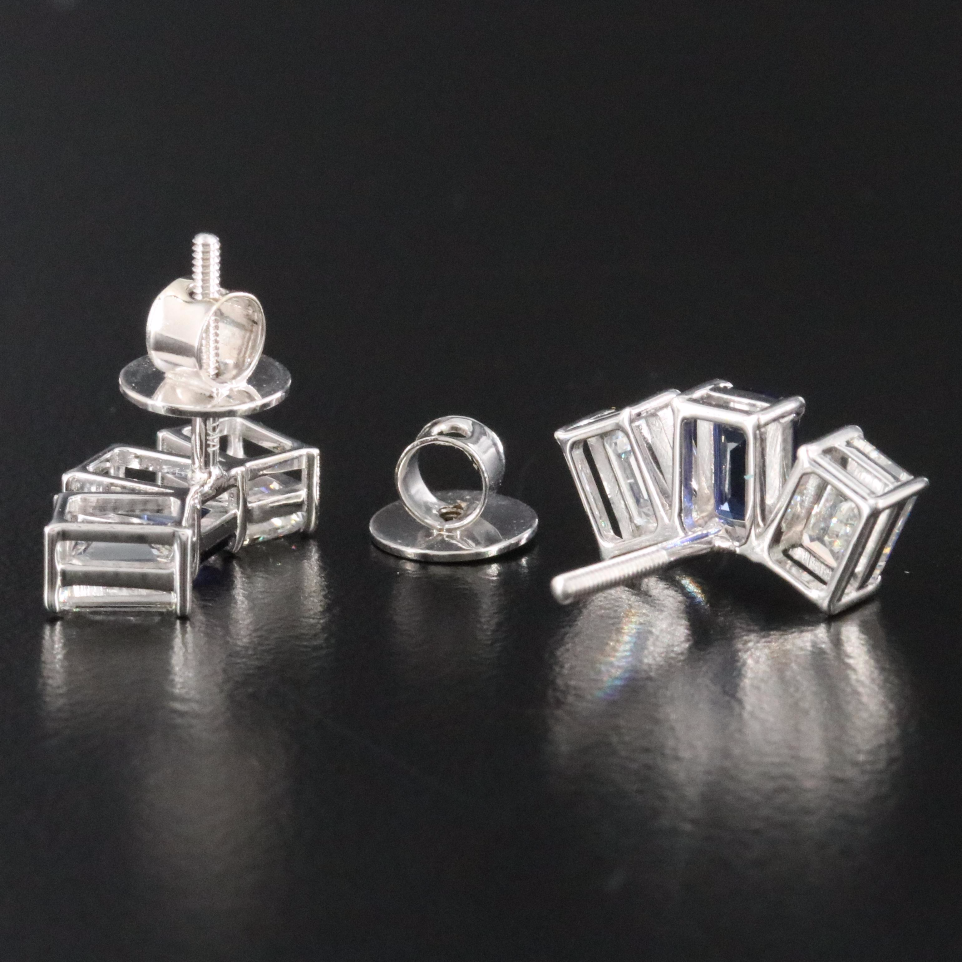 14K 1.34 CTW Sapphire and 2.36 CTW Lab Grown Diamond Earrings