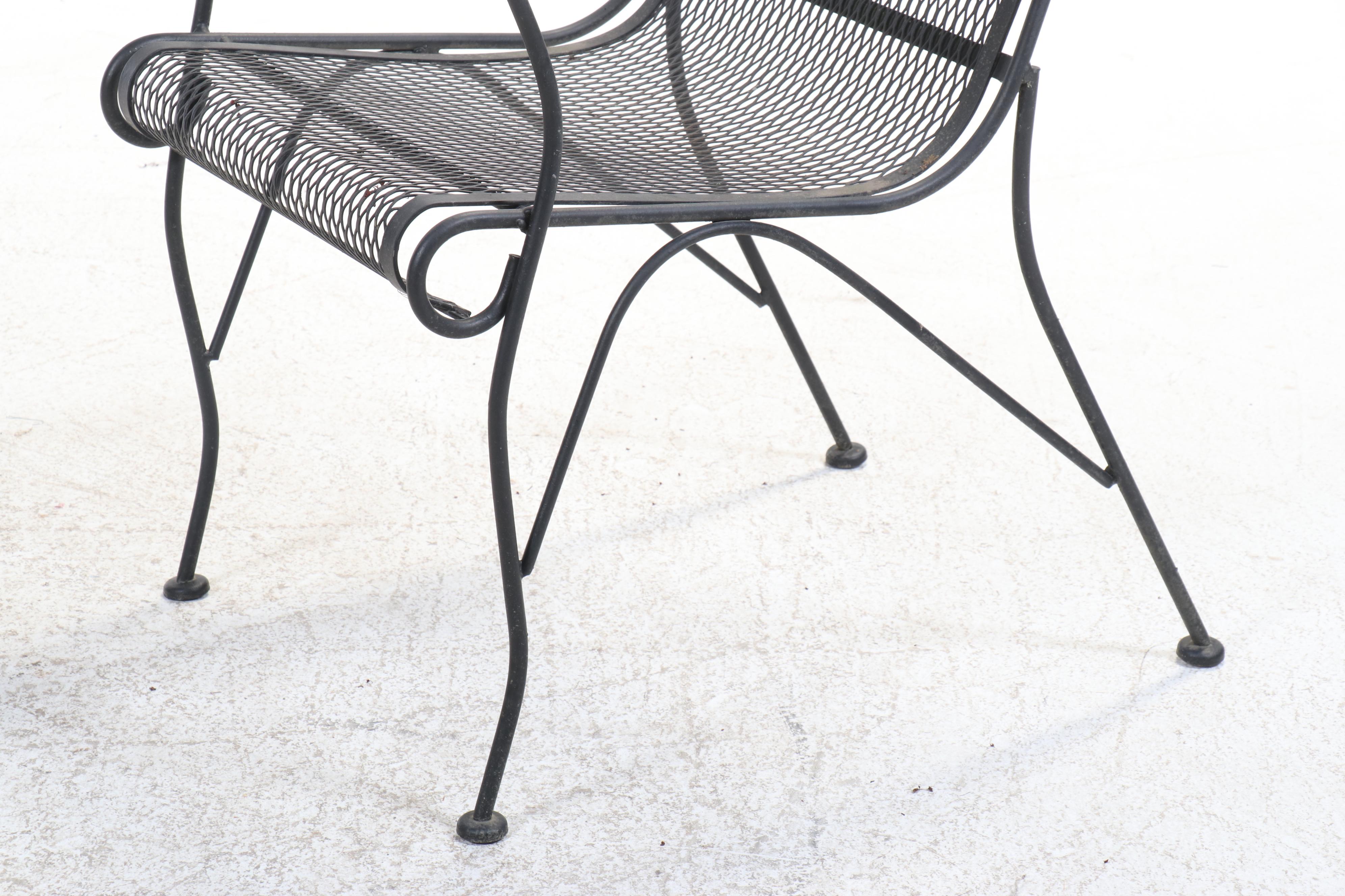 Five-Piece Wrought Iron Patio Dining Set with Umbrella and Stand