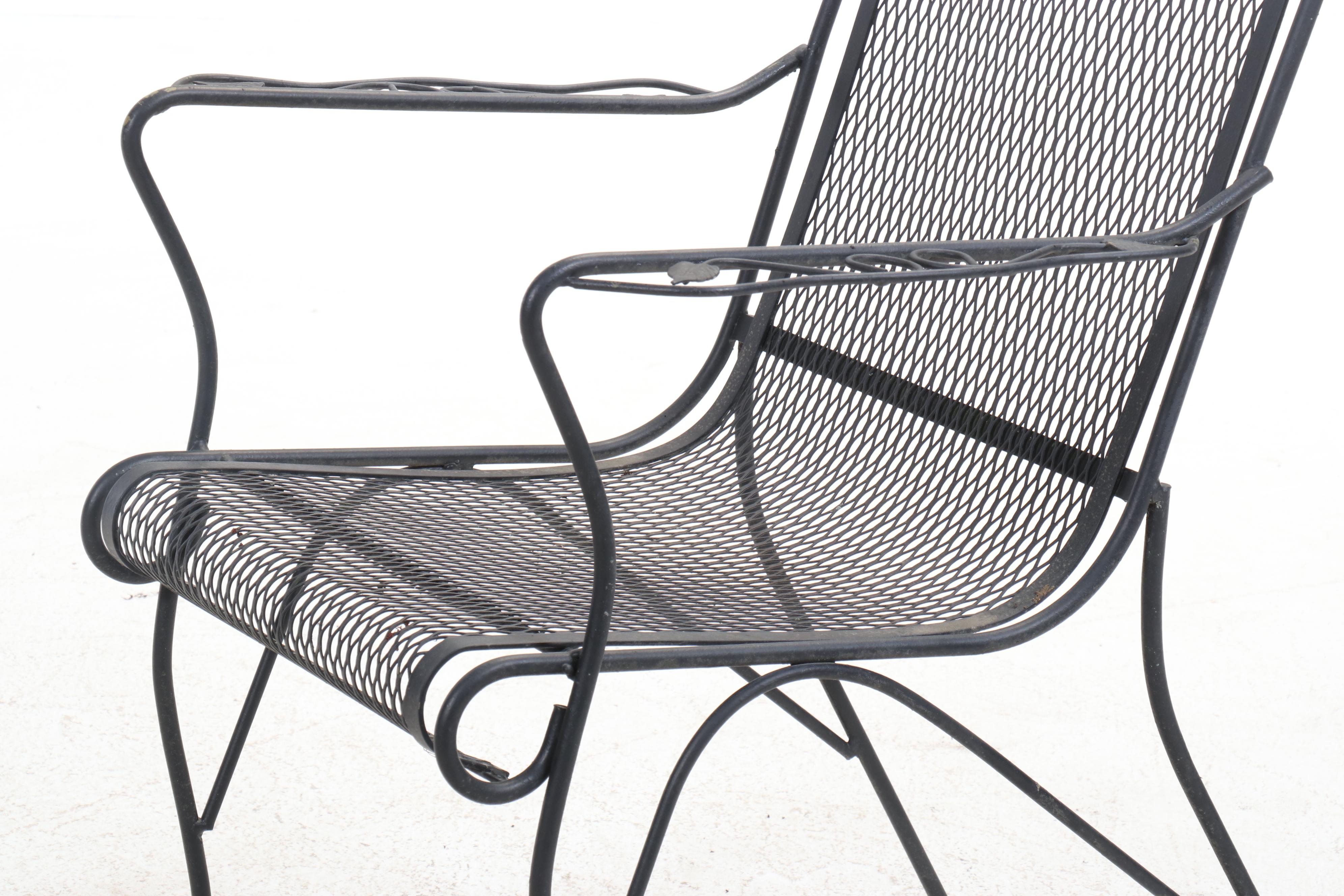 Five-Piece Wrought Iron Patio Dining Set with Umbrella and Stand