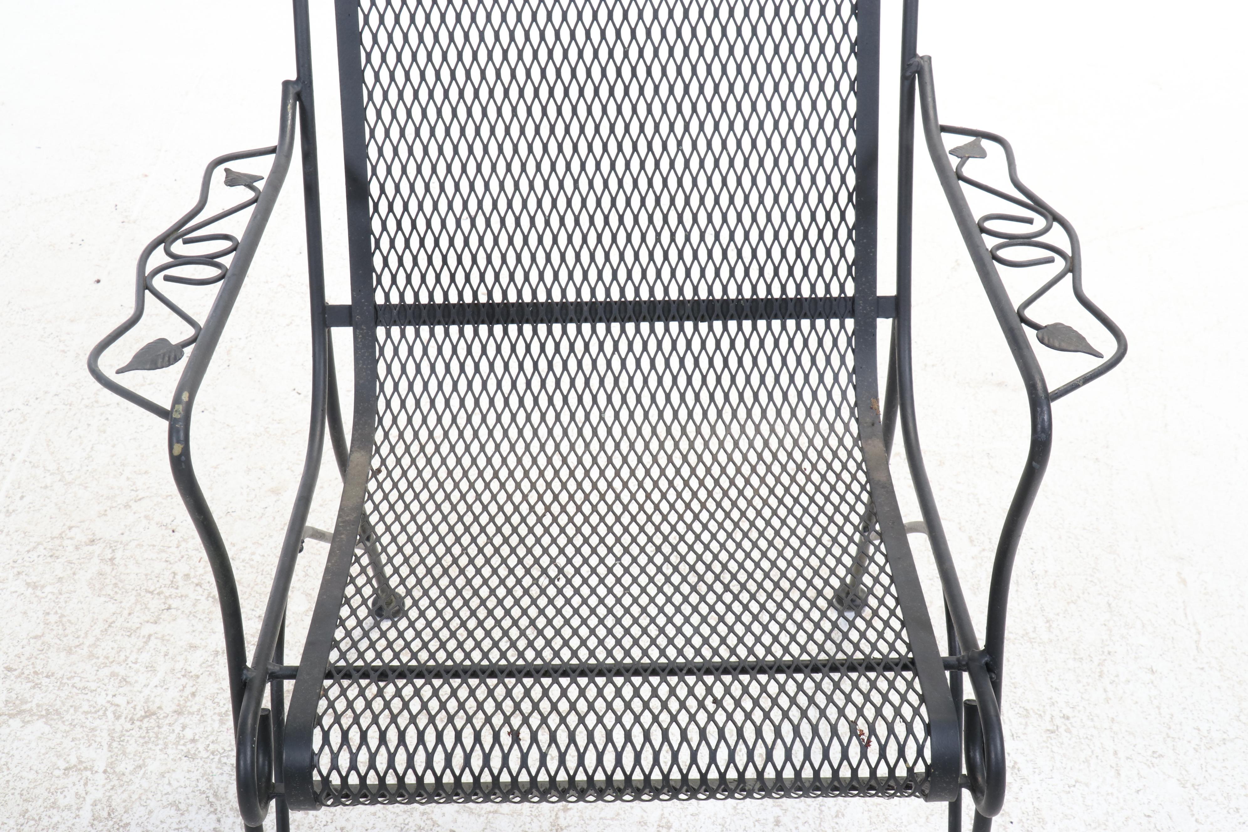 Five-Piece Wrought Iron Patio Dining Set with Umbrella and Stand