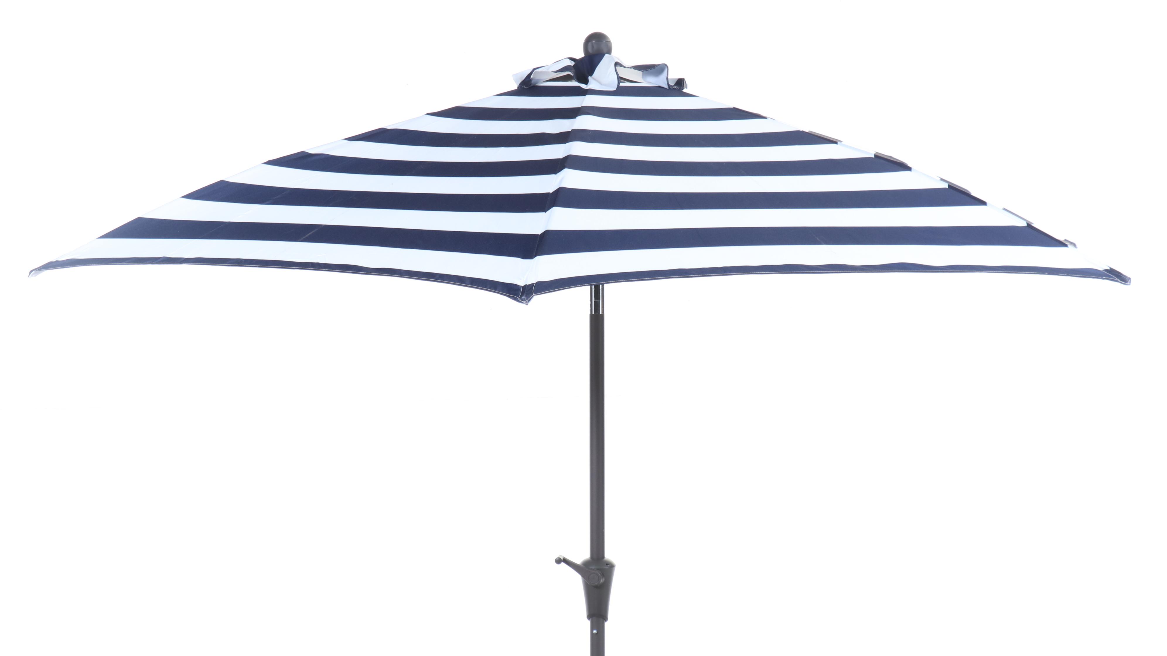 Five-Piece Wrought Iron Patio Dining Set with Umbrella and Stand