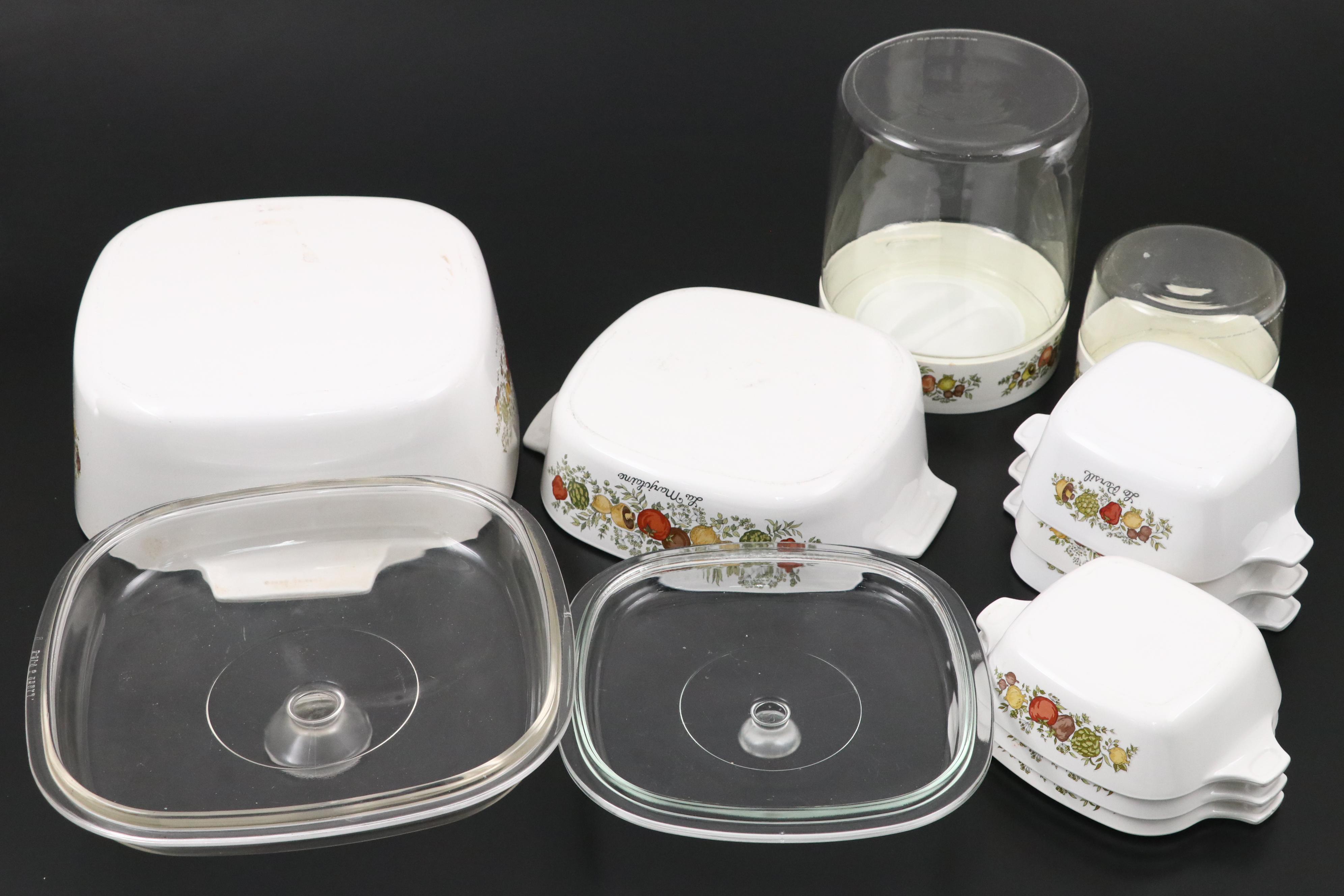 Corning Ware "Cornflower Blue" and "Spice of Life" Bakeware and Canisters