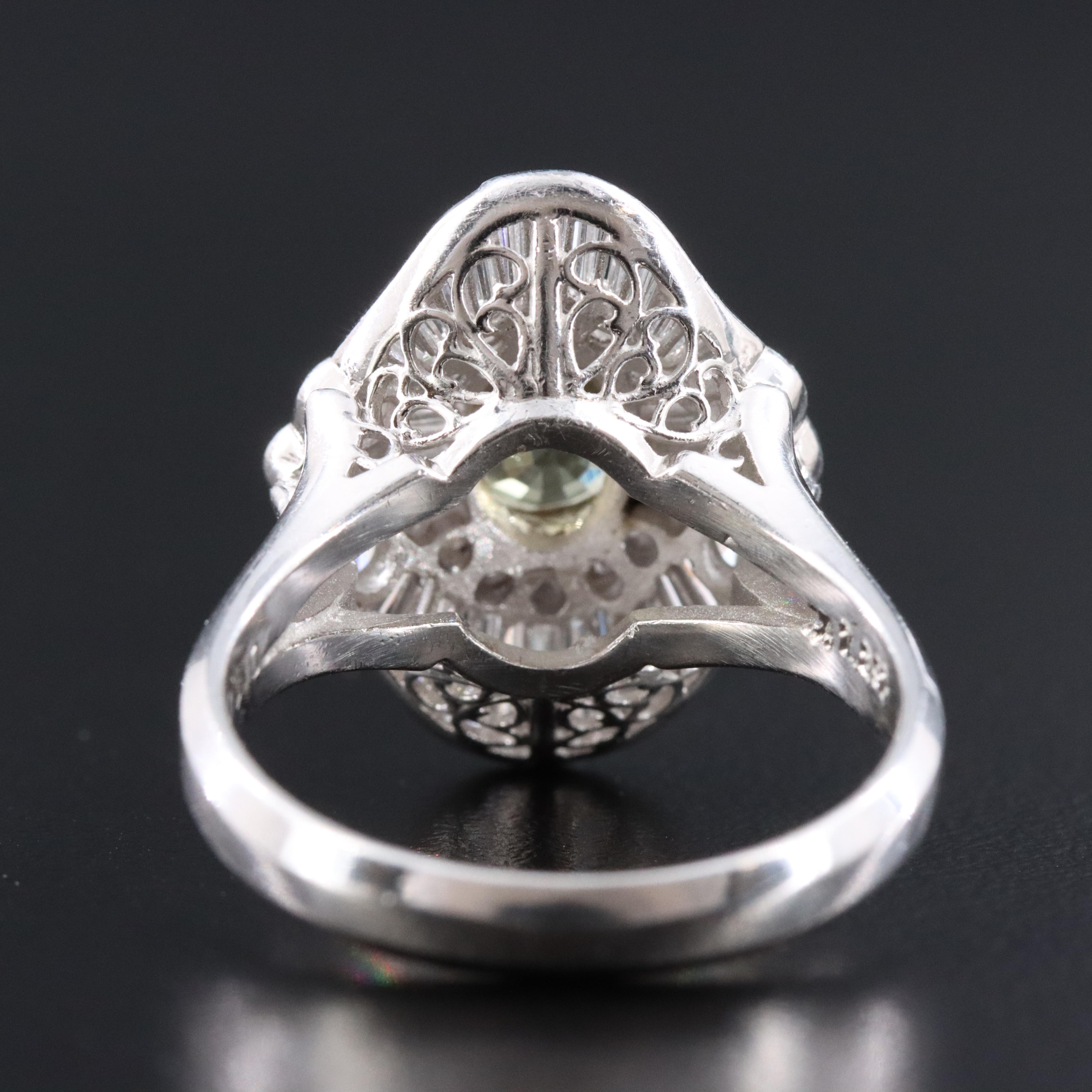 Platinum 1.29 CT Alexandrite and 1.08 CTW Diamond Halo Ring