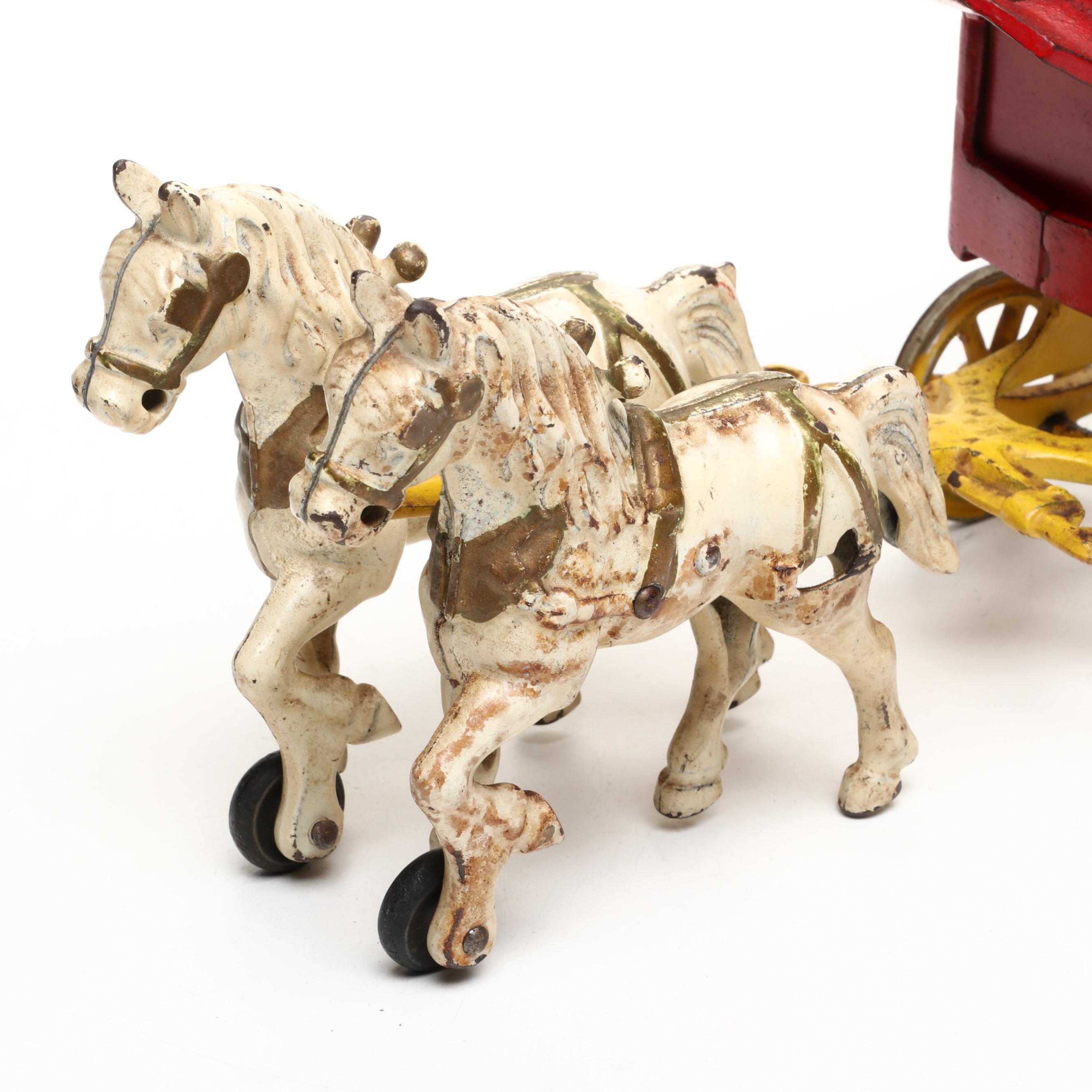 Kenton Cast Iron "Overland Circus" Horse-Drawn Circus Wagon Toy