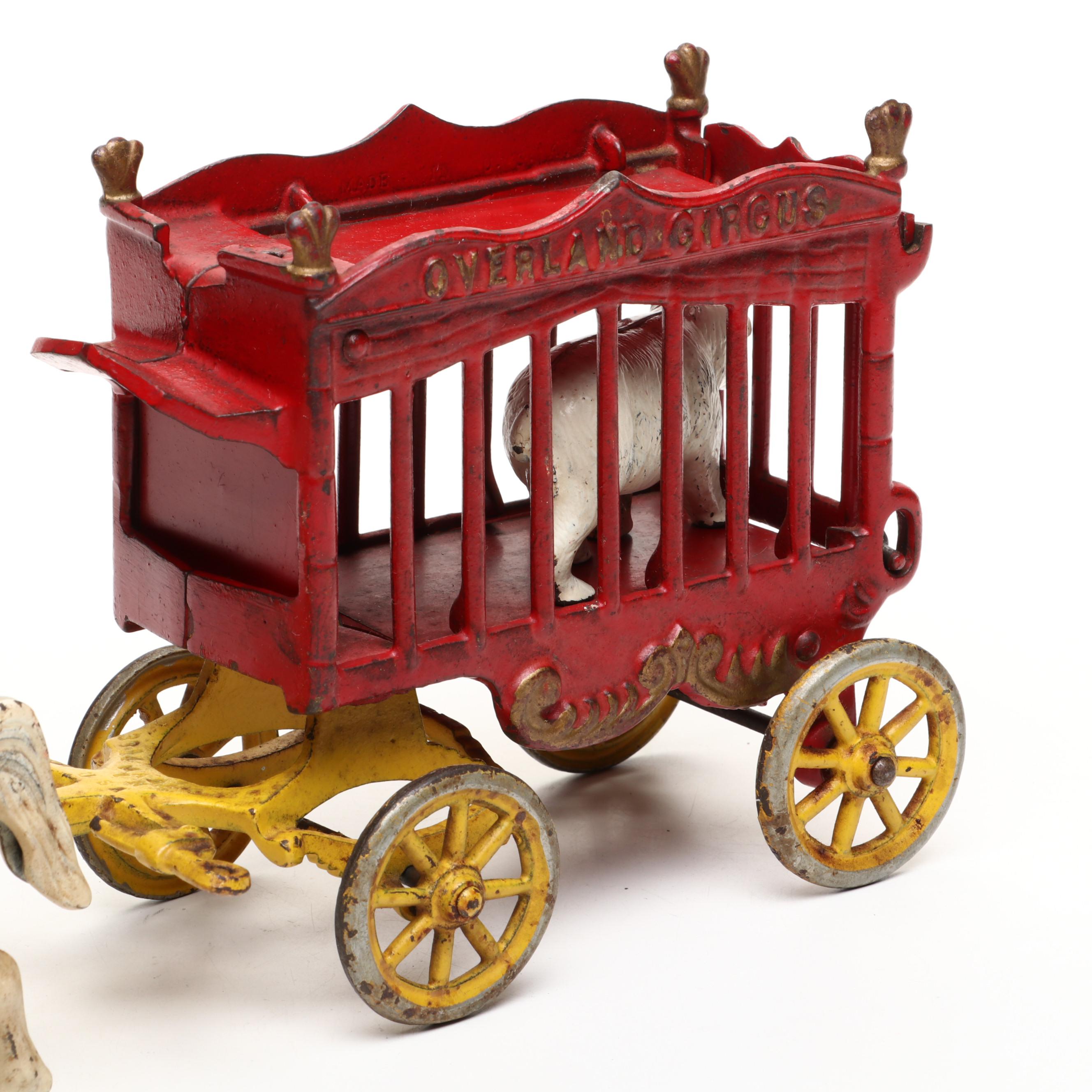 Kenton Cast Iron "Overland Circus" Horse-Drawn Circus Wagon Toy