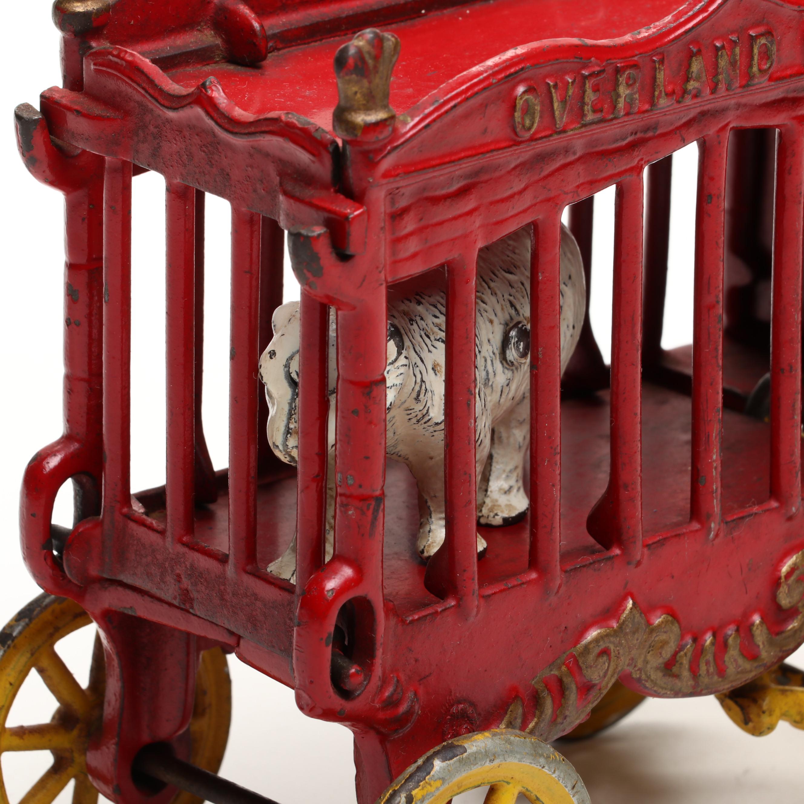 Kenton Cast Iron "Overland Circus" Horse-Drawn Circus Wagon Toy