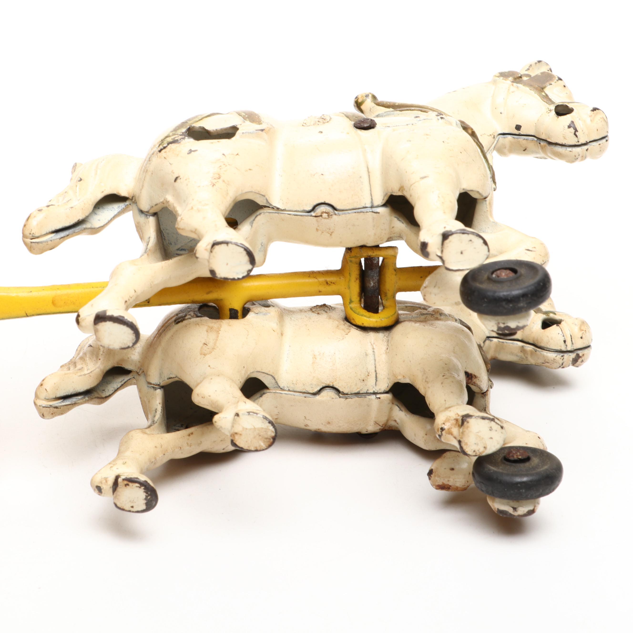 Kenton Cast Iron "Overland Circus" Horse-Drawn Circus Wagon Toy