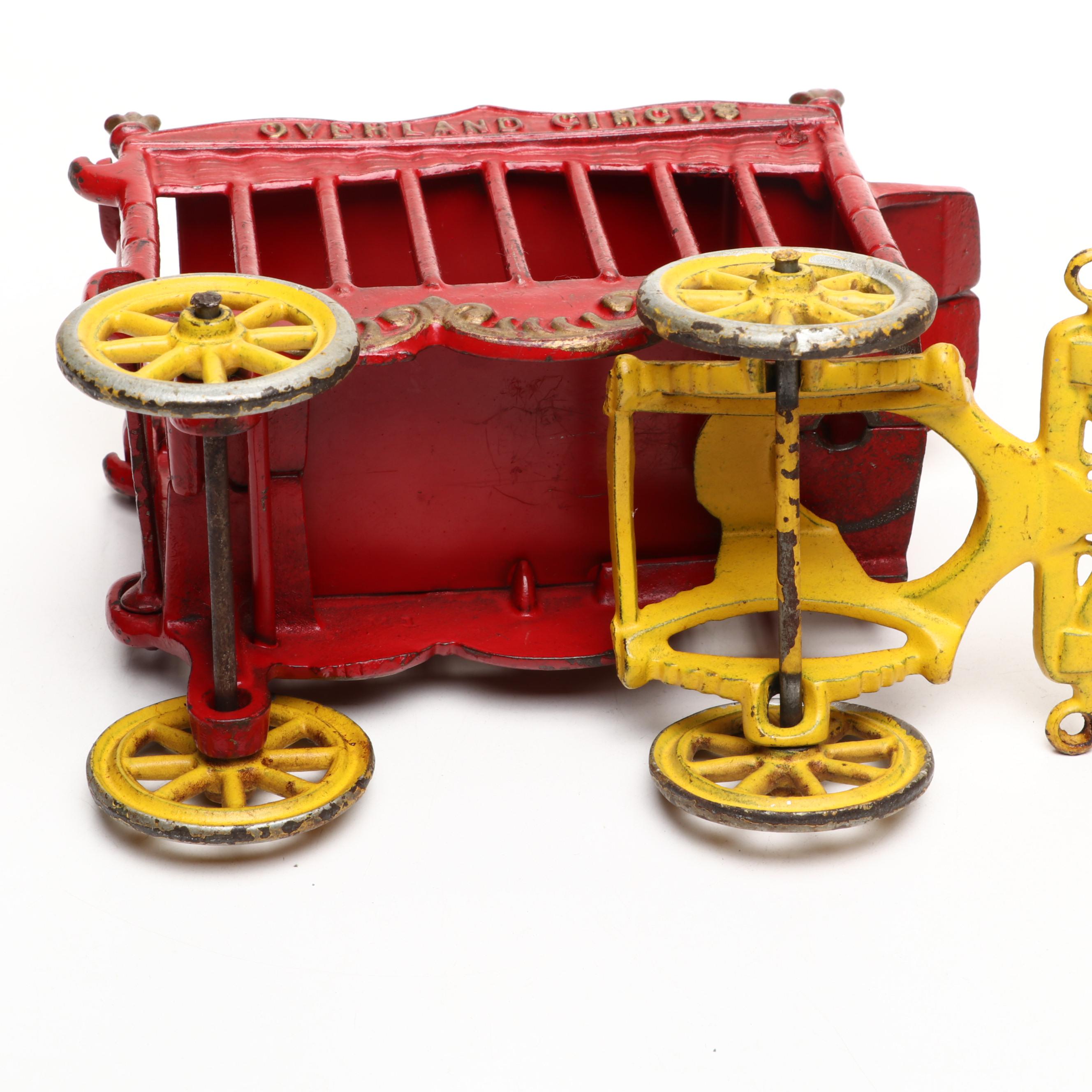 Kenton Cast Iron "Overland Circus" Horse-Drawn Circus Wagon Toy