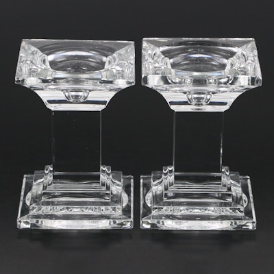 Pair of Crystal Candle Holders Pair of Crystal Candle Holders