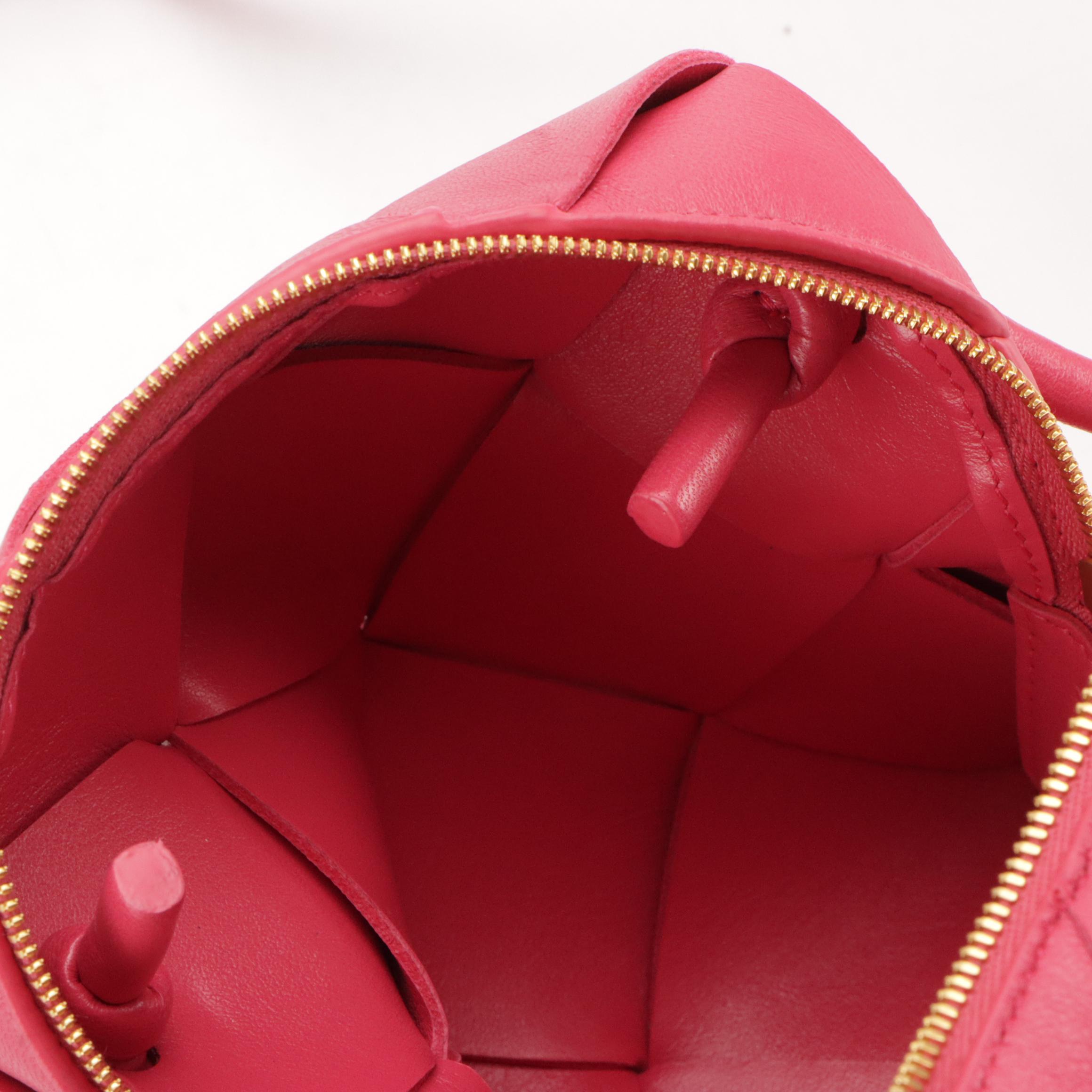 Bottega Veneta Mini Cassette Camera Crossbody in Pink Maxi Intreccatio Leather