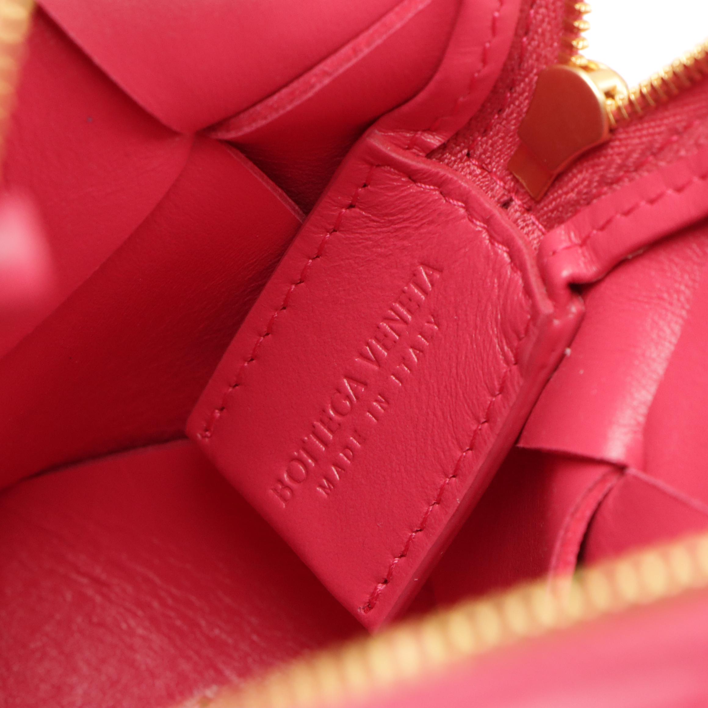 Bottega Veneta Mini Cassette Camera Crossbody in Pink Maxi Intreccatio Leather