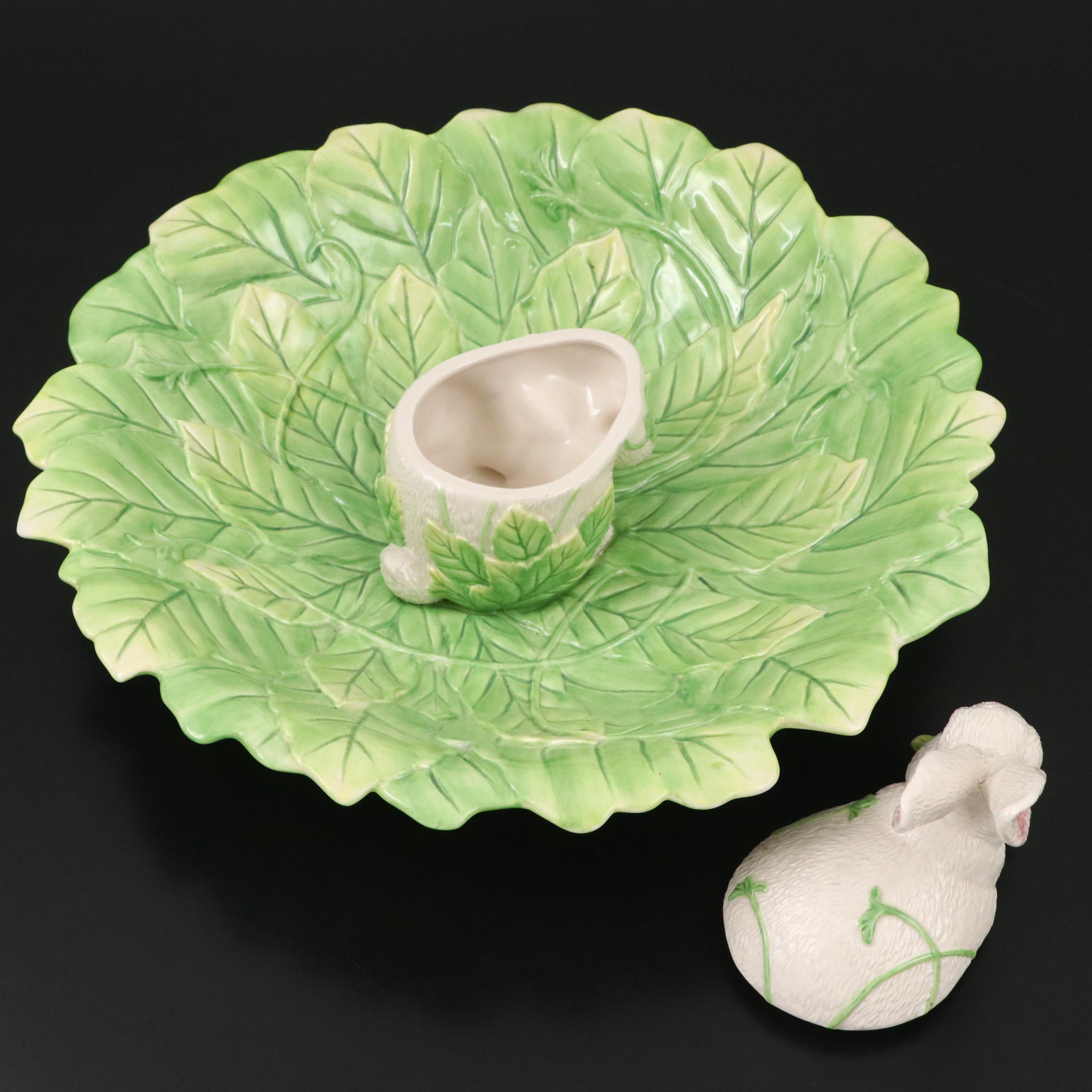 Fitz & Floyd "Le Lapin" Ceramic Soup Tureen and Other Serveware