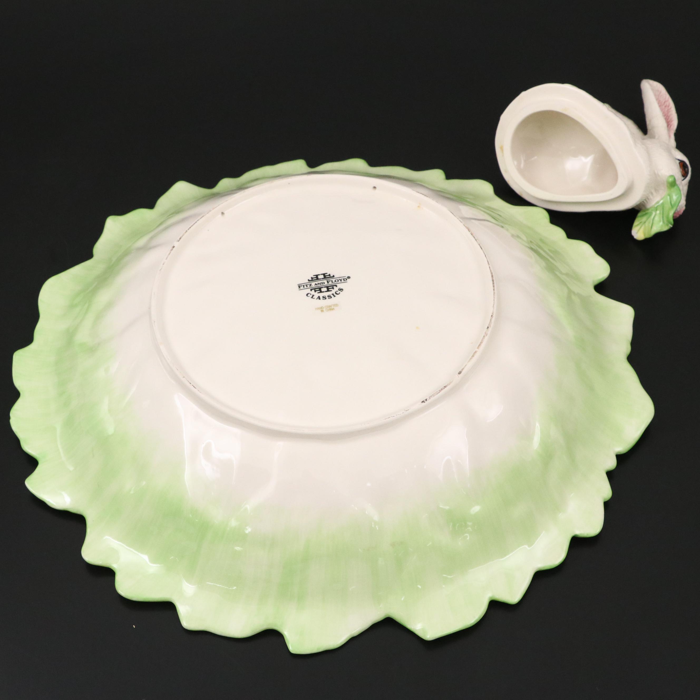 Fitz & Floyd "Le Lapin" Ceramic Soup Tureen and Other Serveware