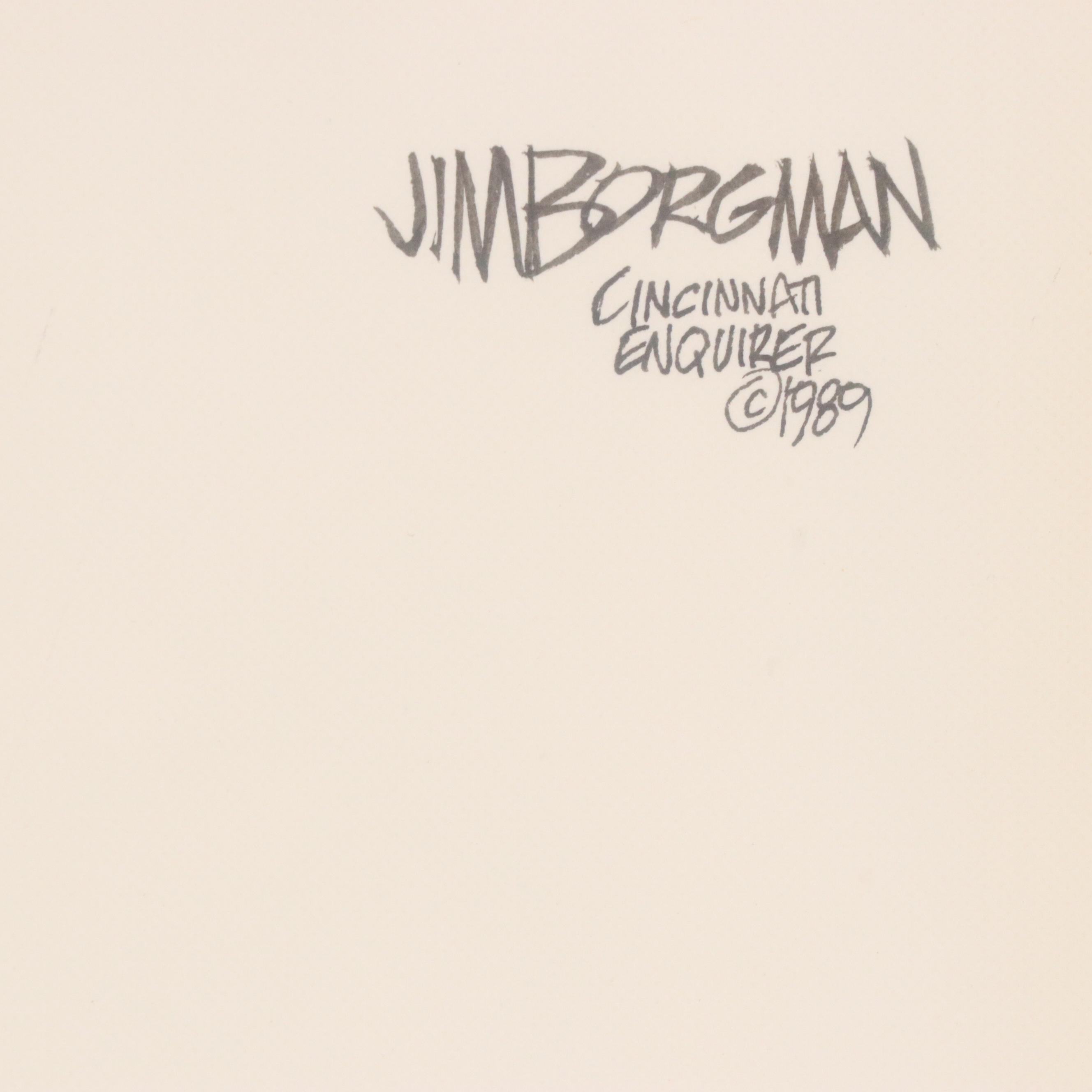 Jim Borgman Ink Cartoon Illustration for the Cincinnati Enquirer, 1989