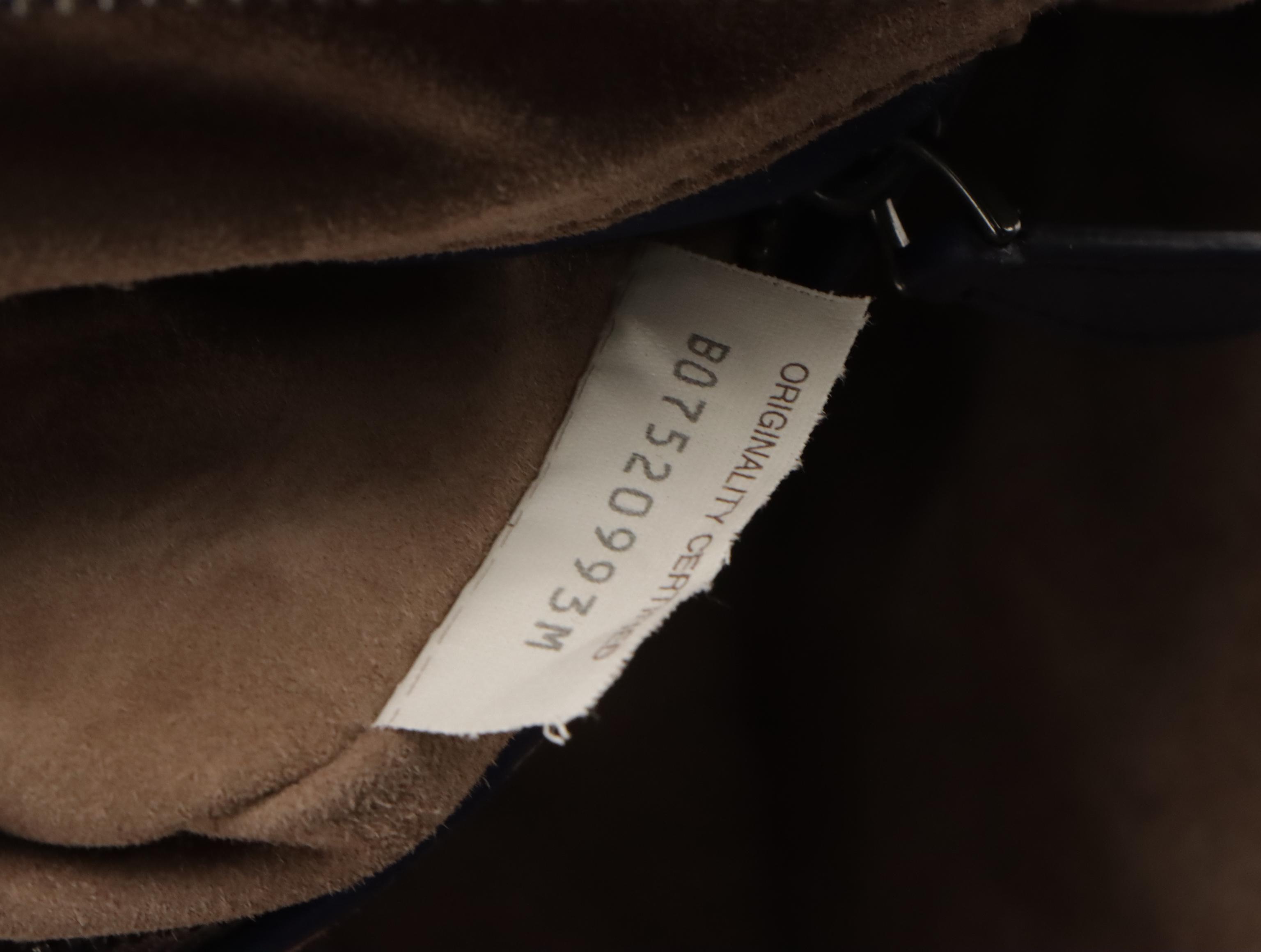 Bottega Veneta Nodini Crossbody Bag with Navy Blue Intreccatio Nappa Leather