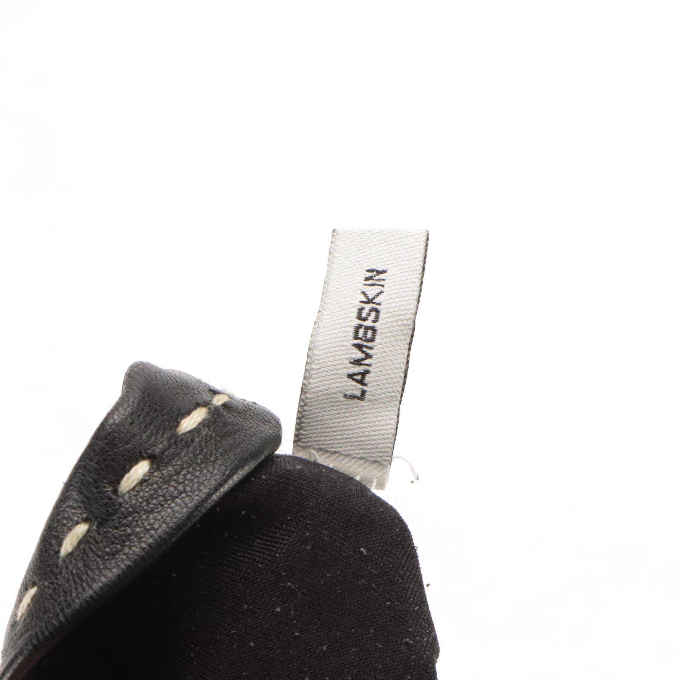 Christian Dior Black Silk-Lined Lambskin Leather Charms Gloves