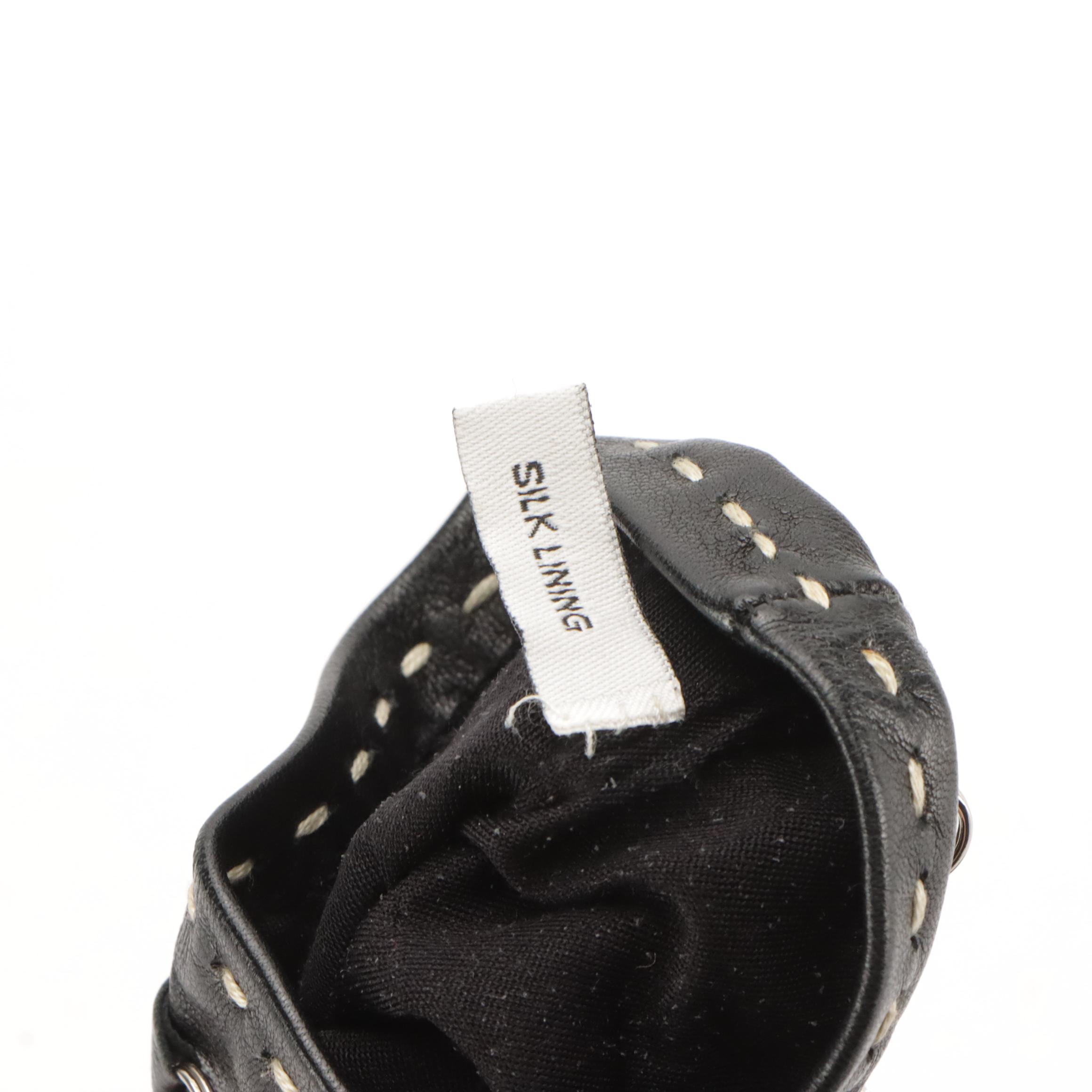 Christian Dior Black Silk-Lined Lambskin Leather Charms Gloves