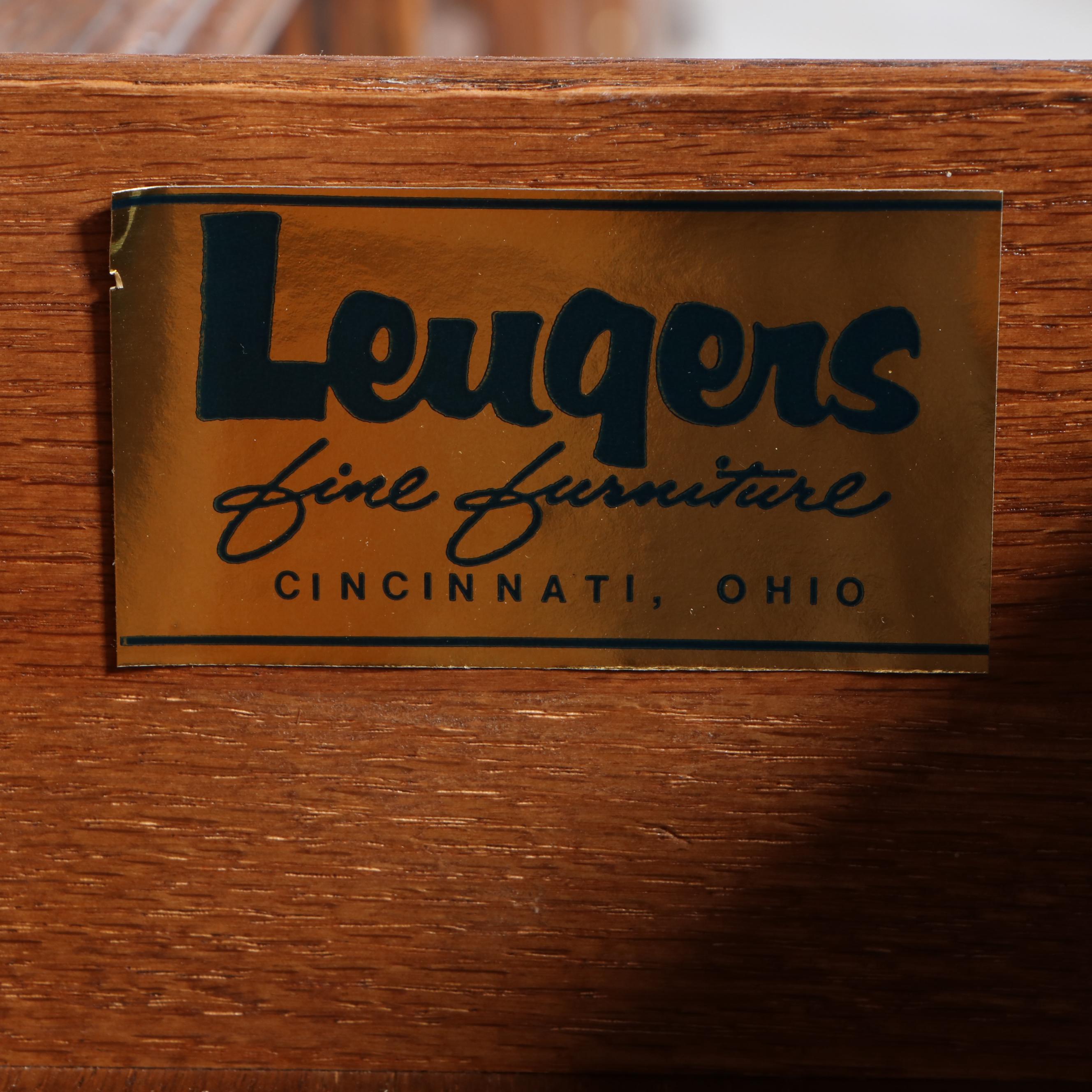 Ethan Allen Georgian Style Oak Finish Media Center with Illuminated Cabinets