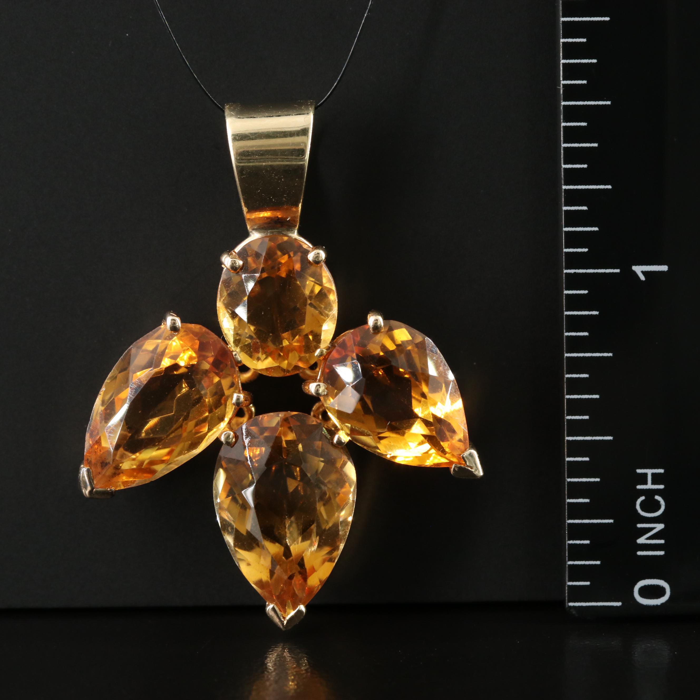 14K Citrine Pendant