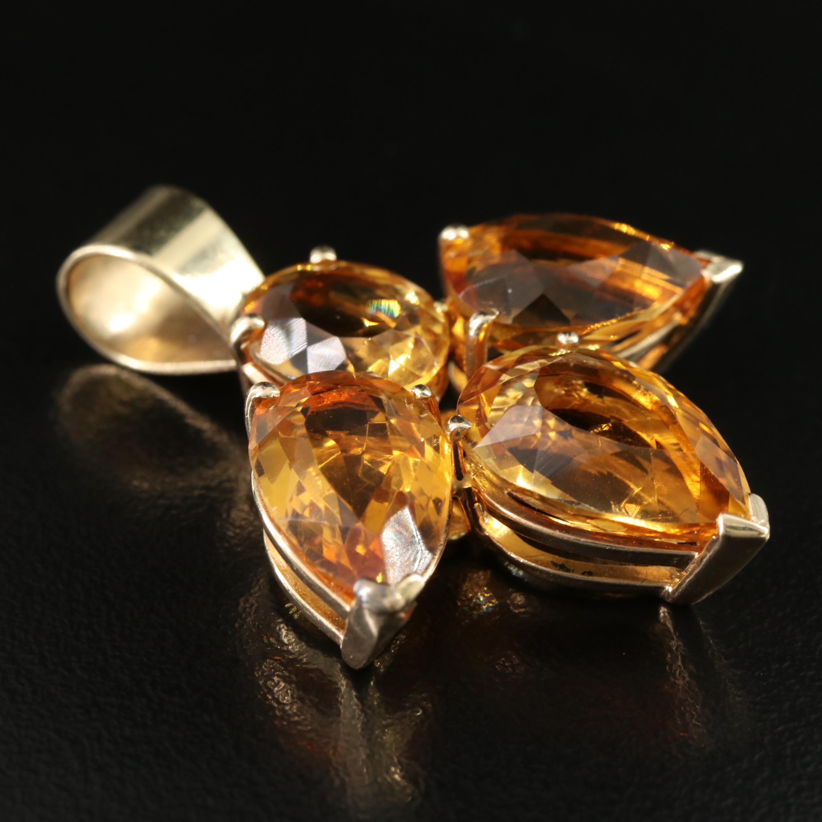14K Citrine Pendant