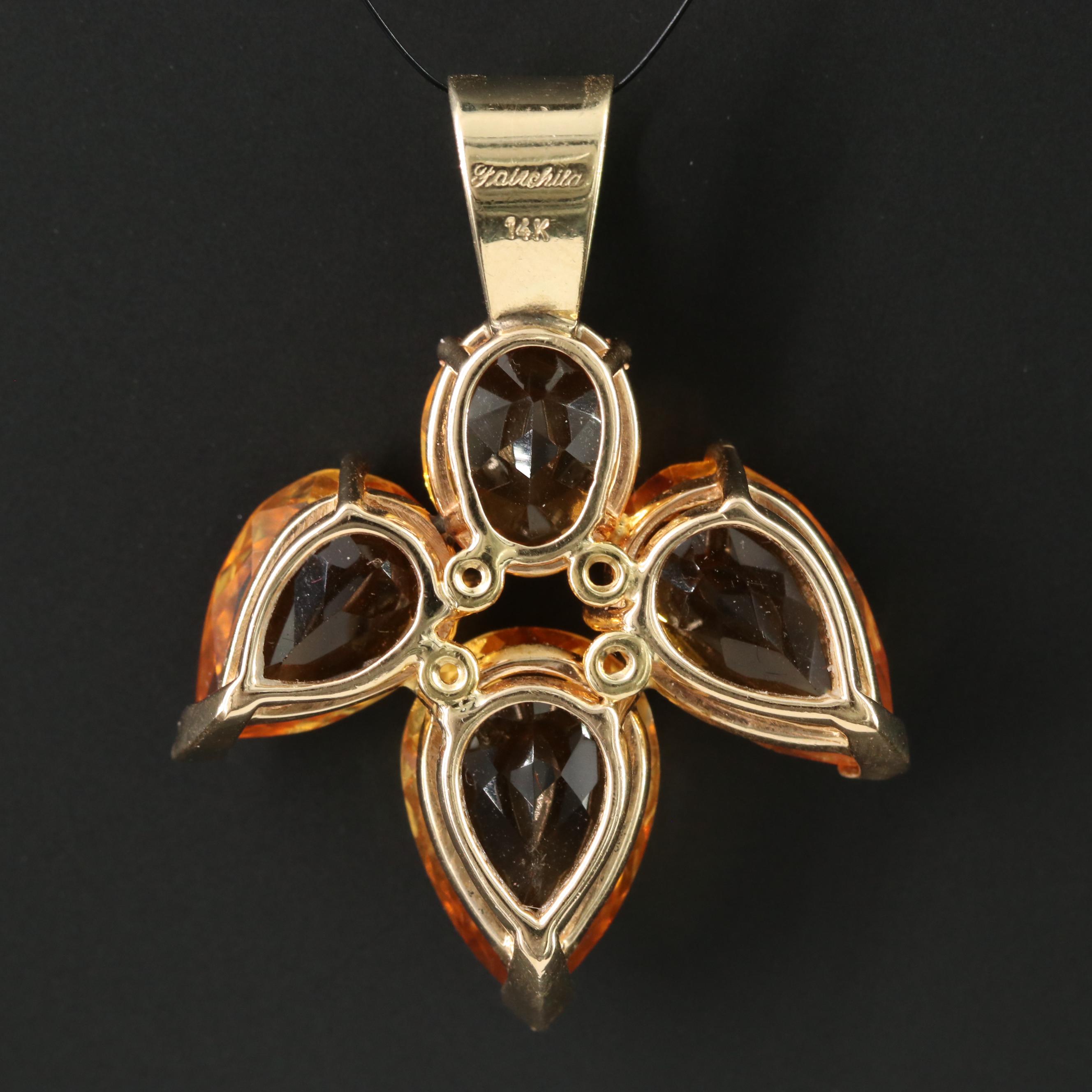 14K Citrine Pendant