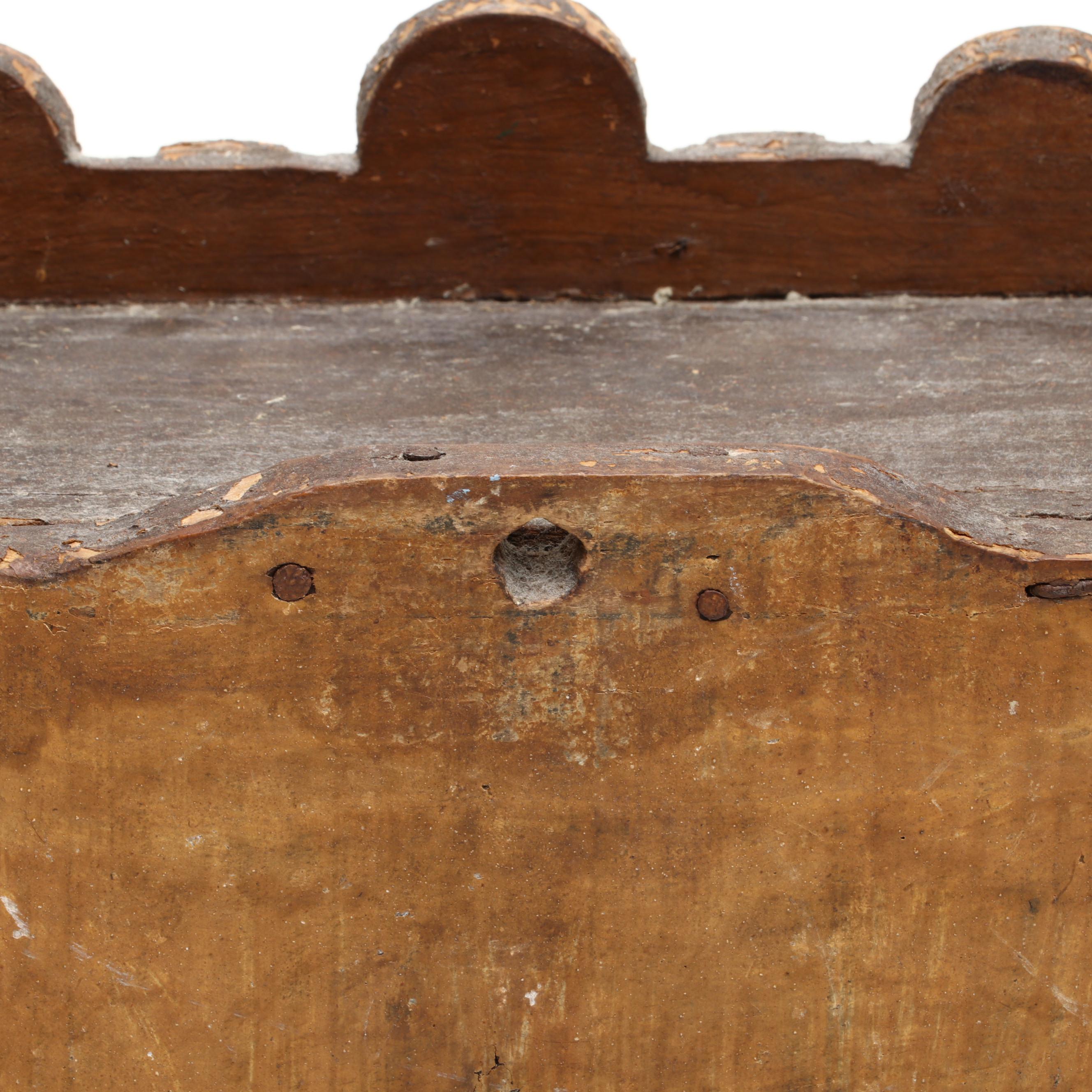 Mexican Folk Art Carved Wood Eight Drawer Spice Cabinet, 19th Century