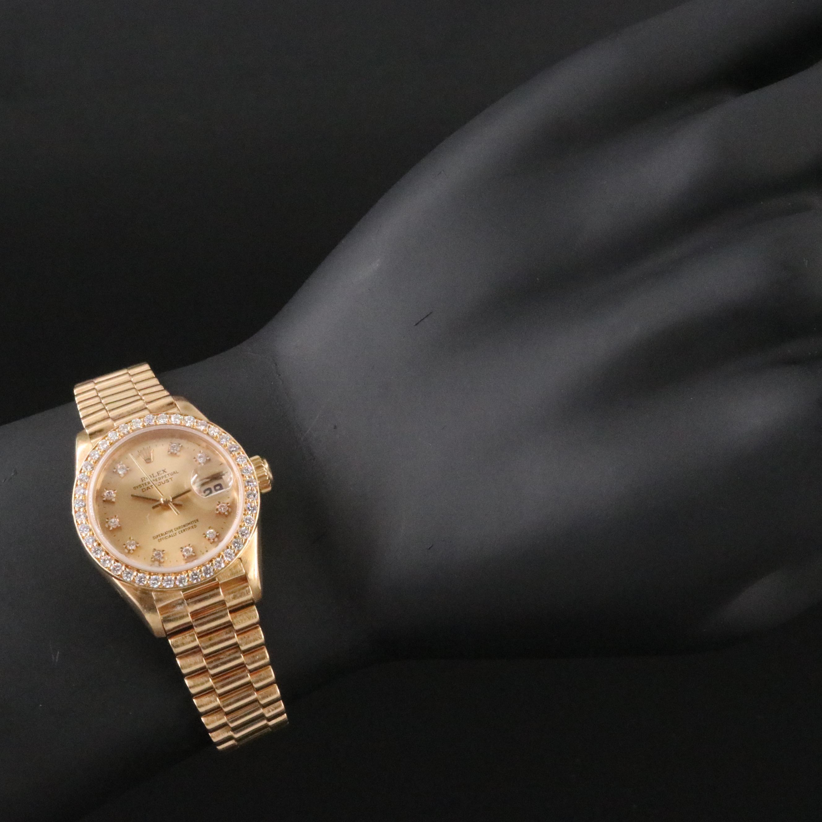 1996 Rolex Custom Diamond Dial and Bezel Datejust Watch