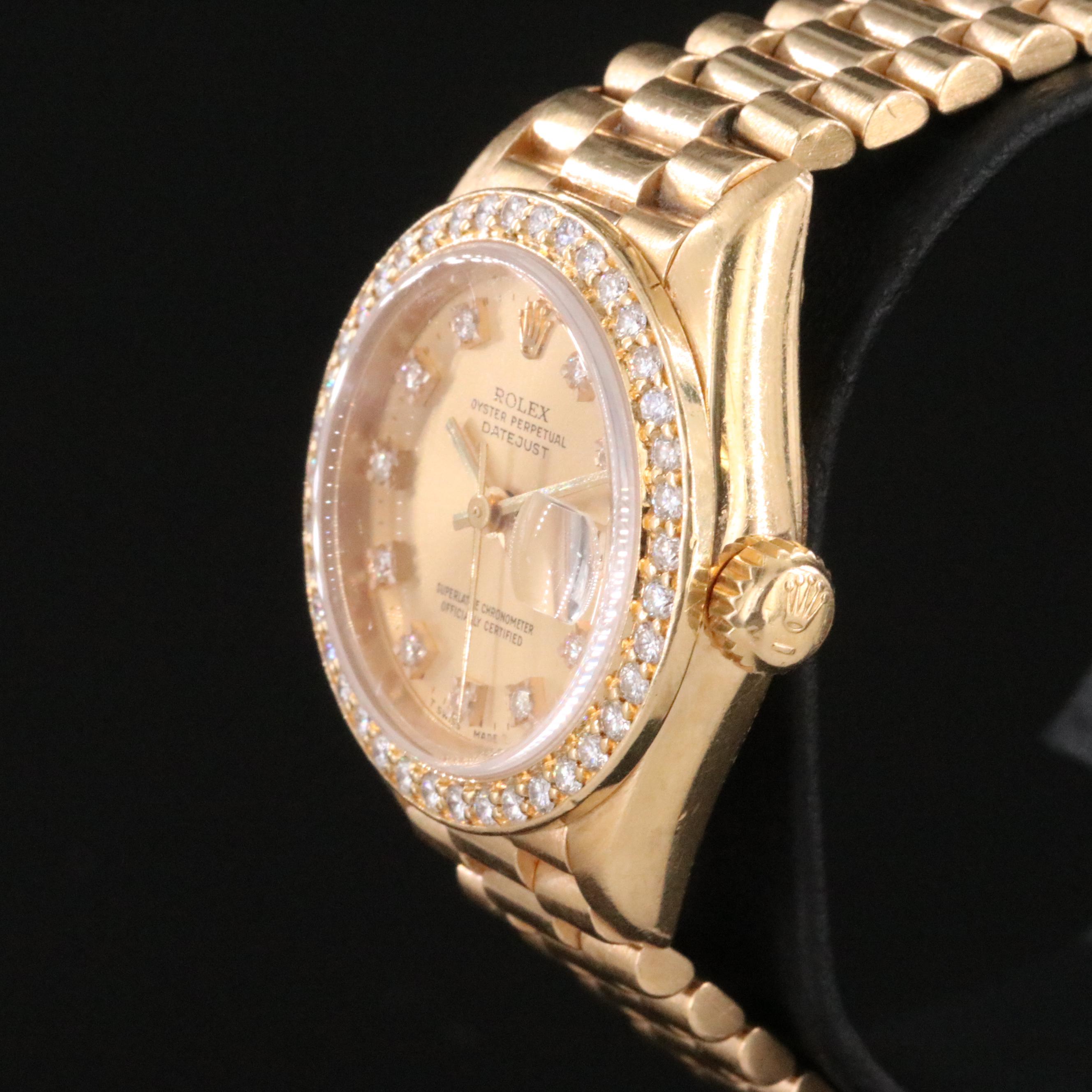 1996 Rolex Custom Diamond Dial and Bezel Datejust Watch