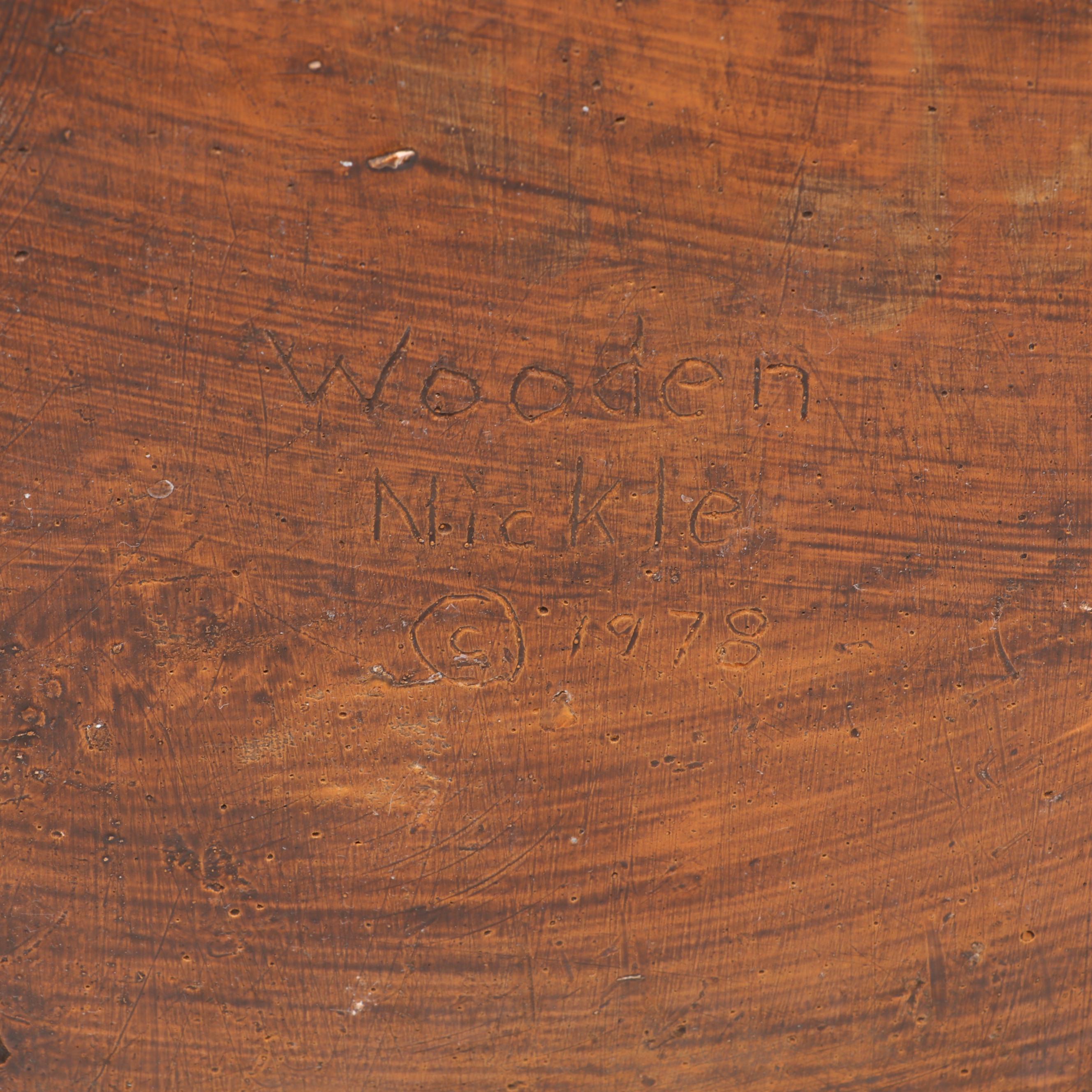 Wooden Nickel Faux Bois Northman and Lady Cast Resin Corbels, 1978