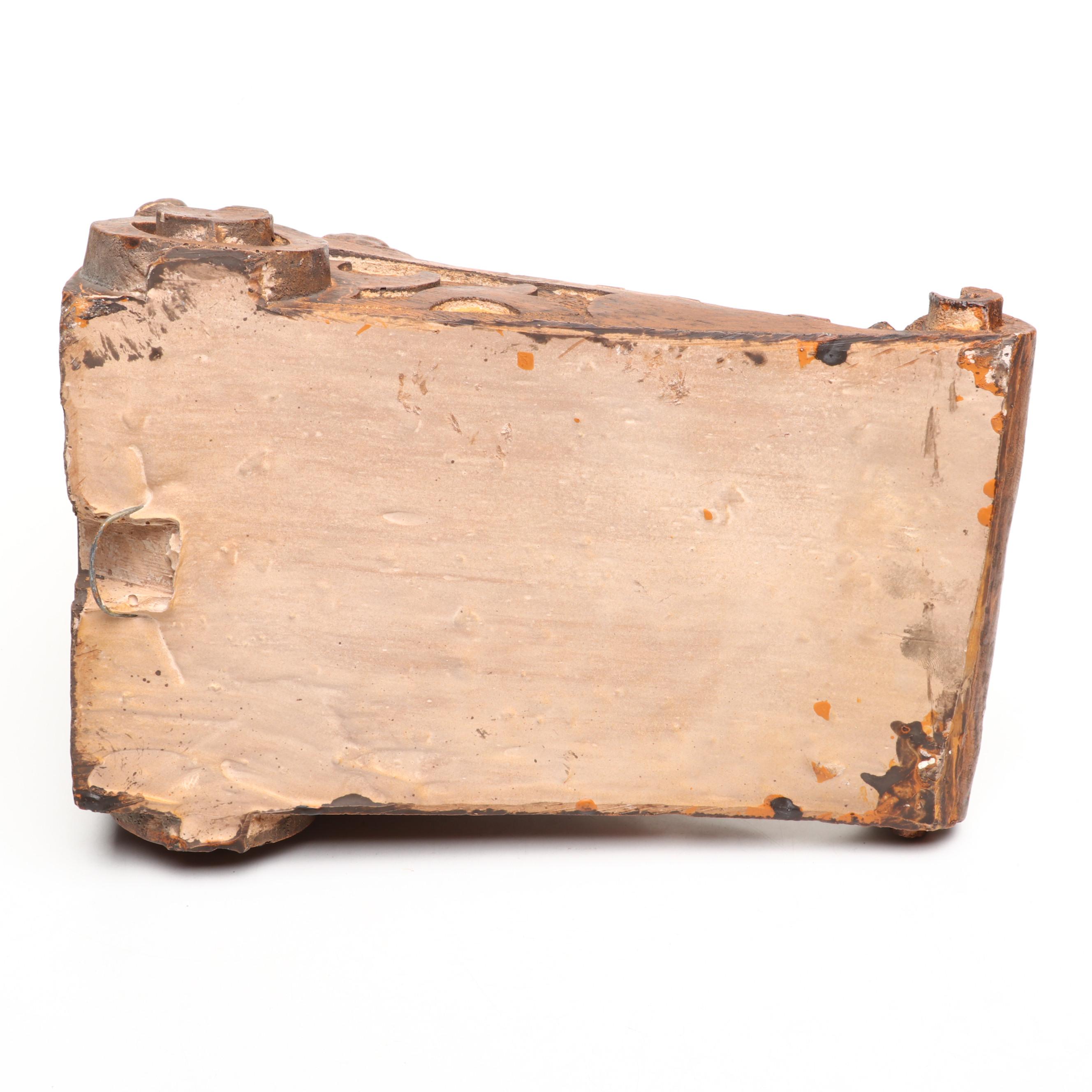 Wooden Nickel Faux Bois Northman and Lady Cast Resin Corbels, 1978