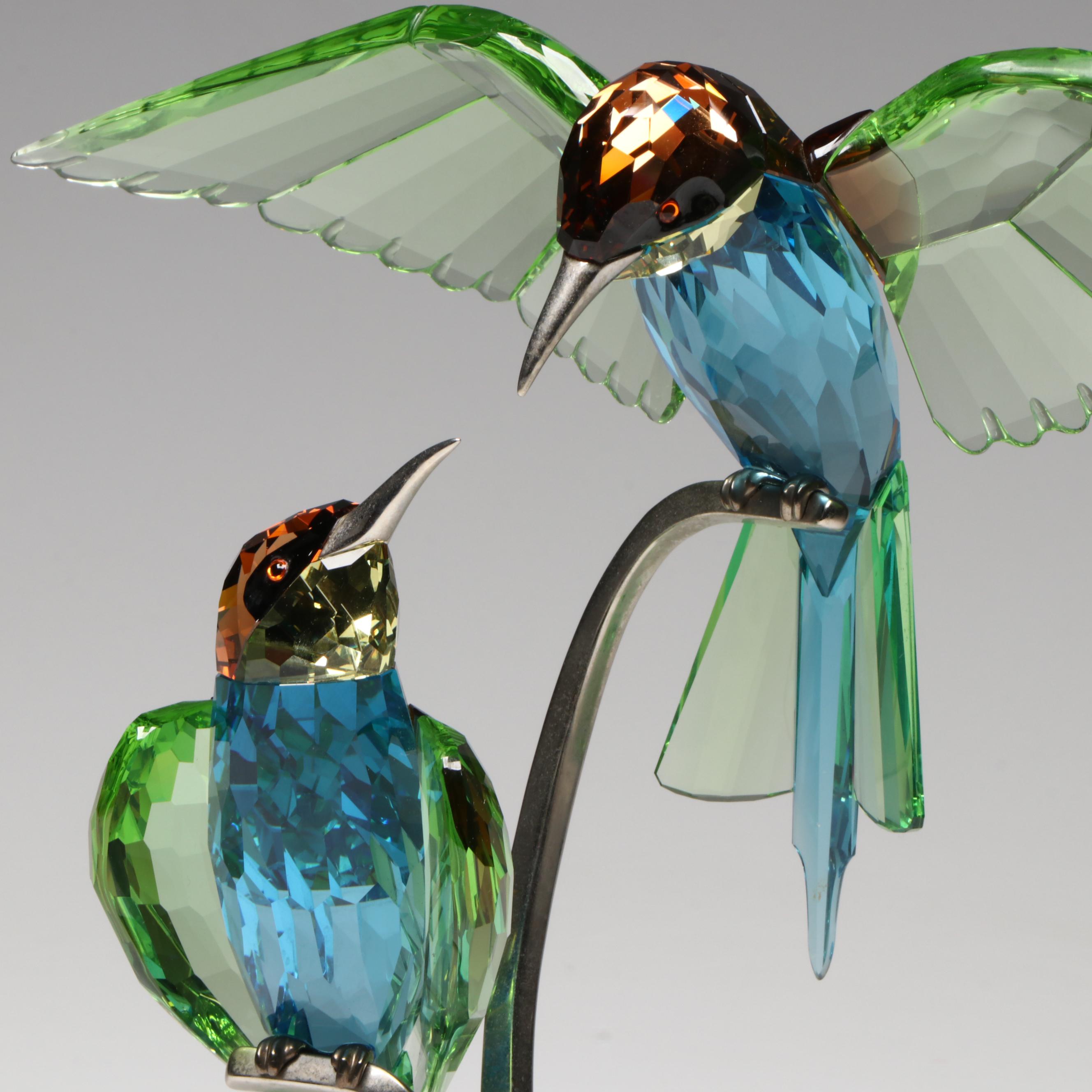 Swarovski Crystal "Bee-Eaters" Figurine by Heinz Tabertshofer