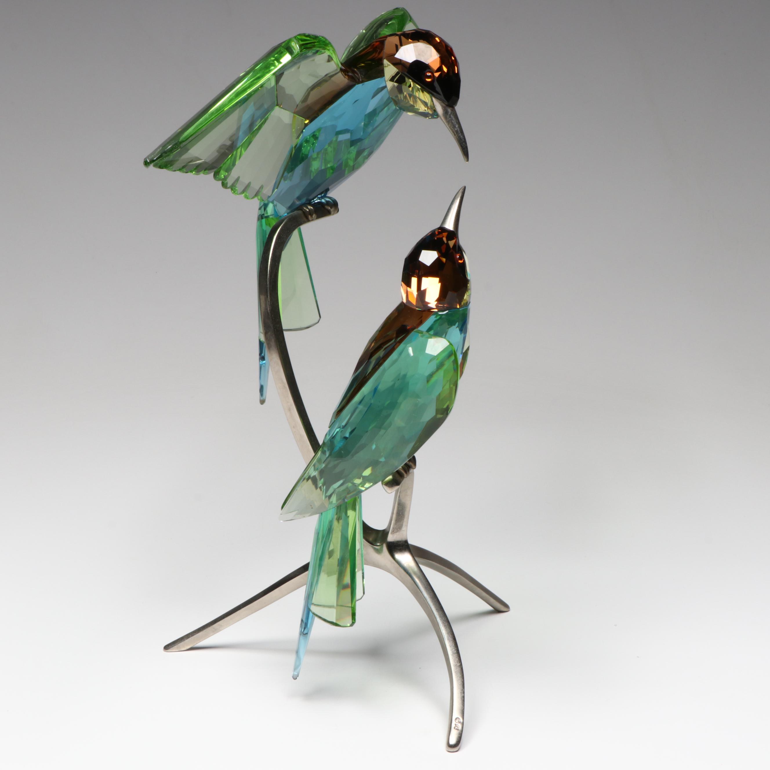 Swarovski Crystal "Bee-Eaters" Figurine by Heinz Tabertshofer