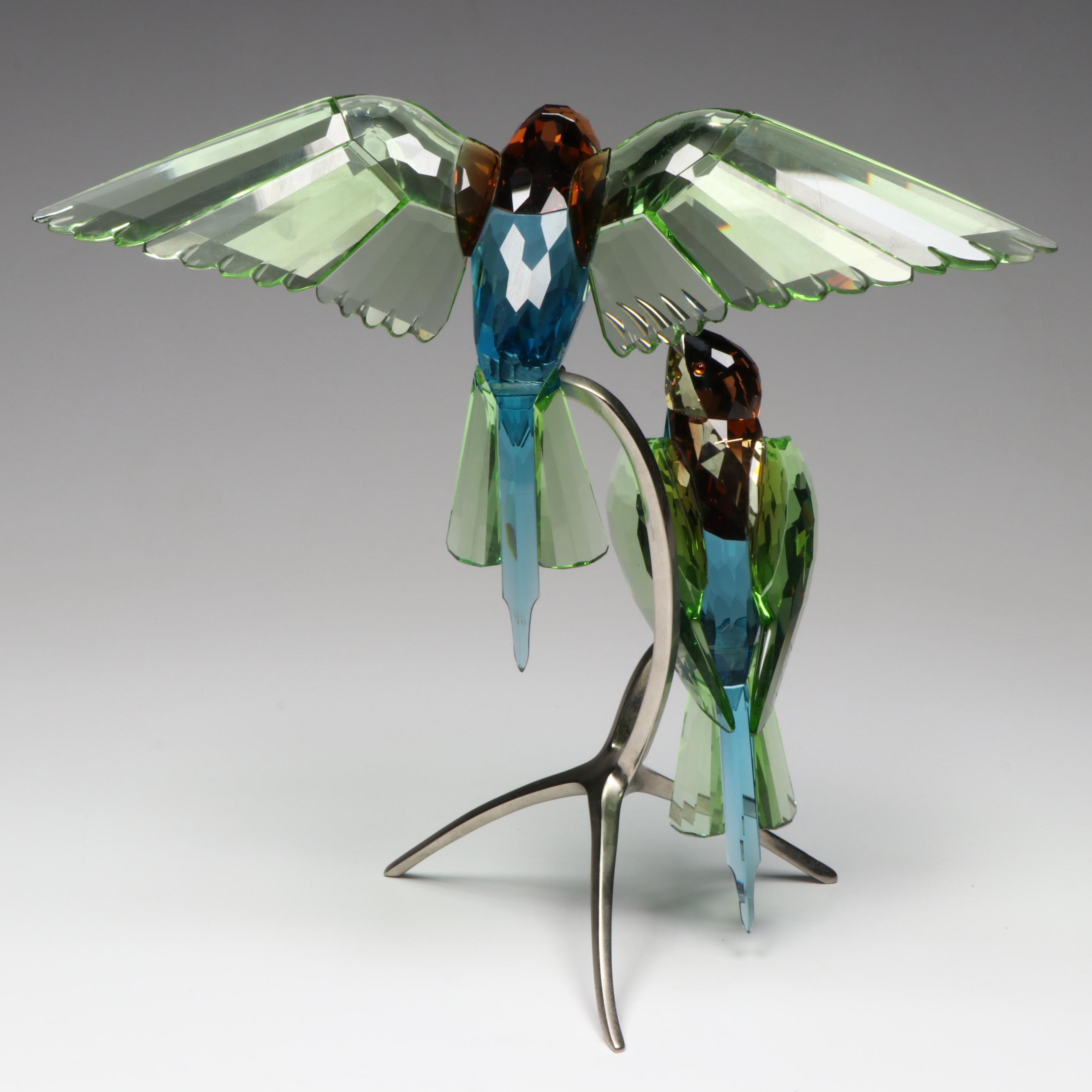 Swarovski Crystal "Bee-Eaters" Figurine by Heinz Tabertshofer