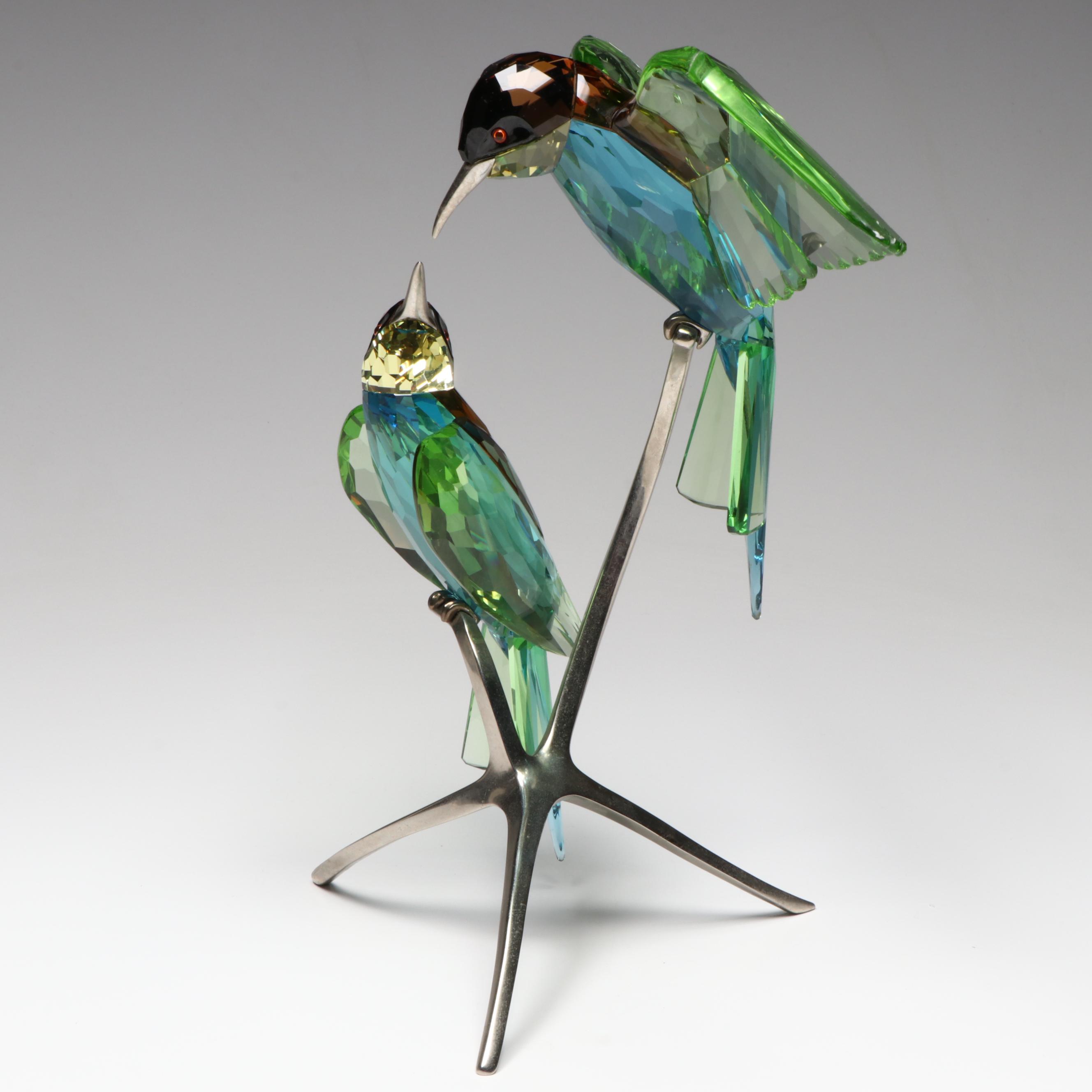 Swarovski Crystal "Bee-Eaters" Figurine by Heinz Tabertshofer