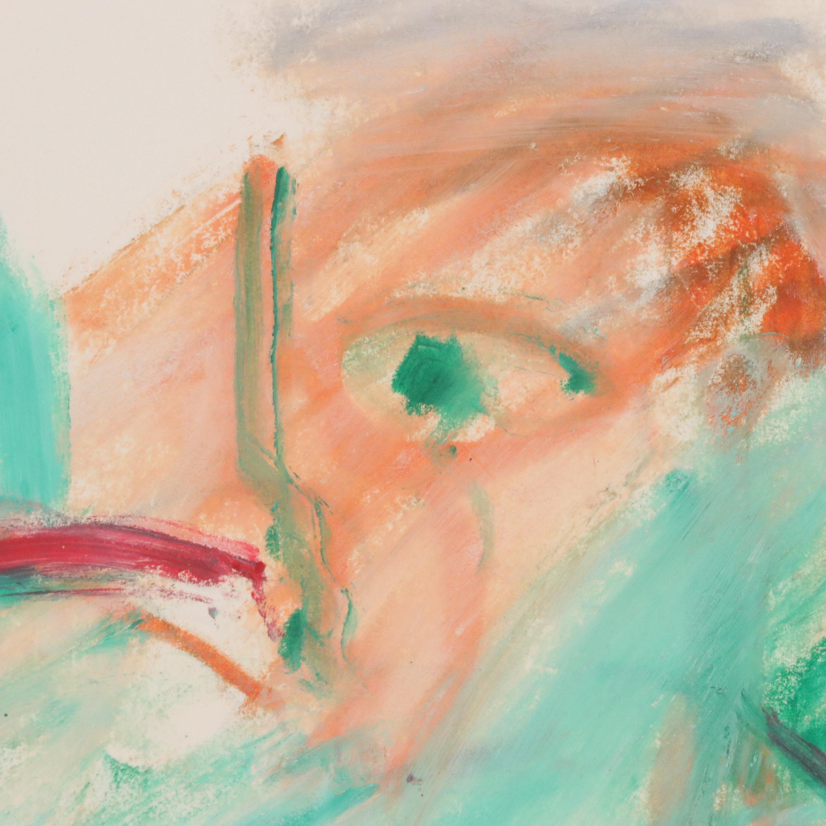 Jack Meanwell Oil Pastel Drawing of Reclining Figure, 1984