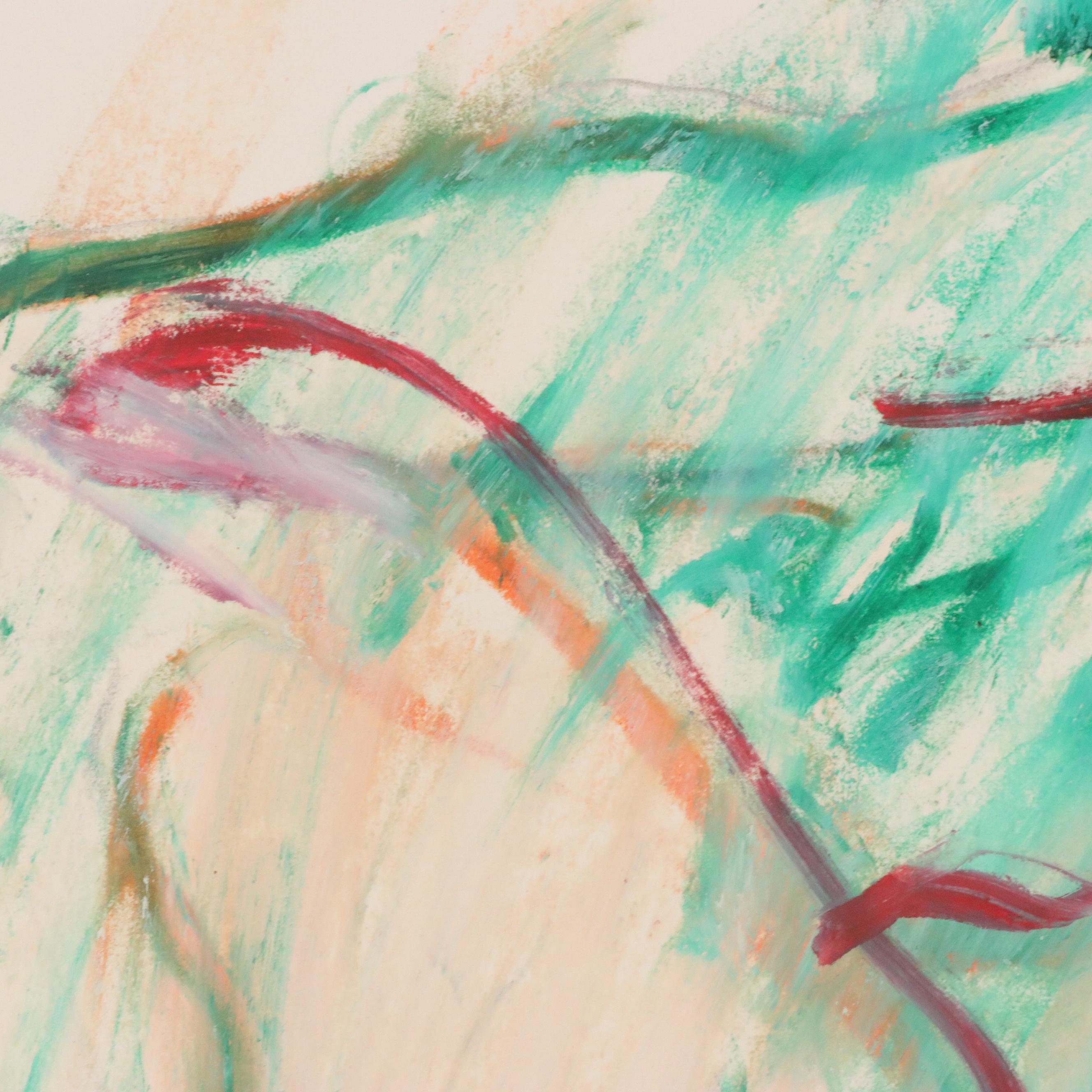 Jack Meanwell Oil Pastel Drawing of Reclining Figure, 1984