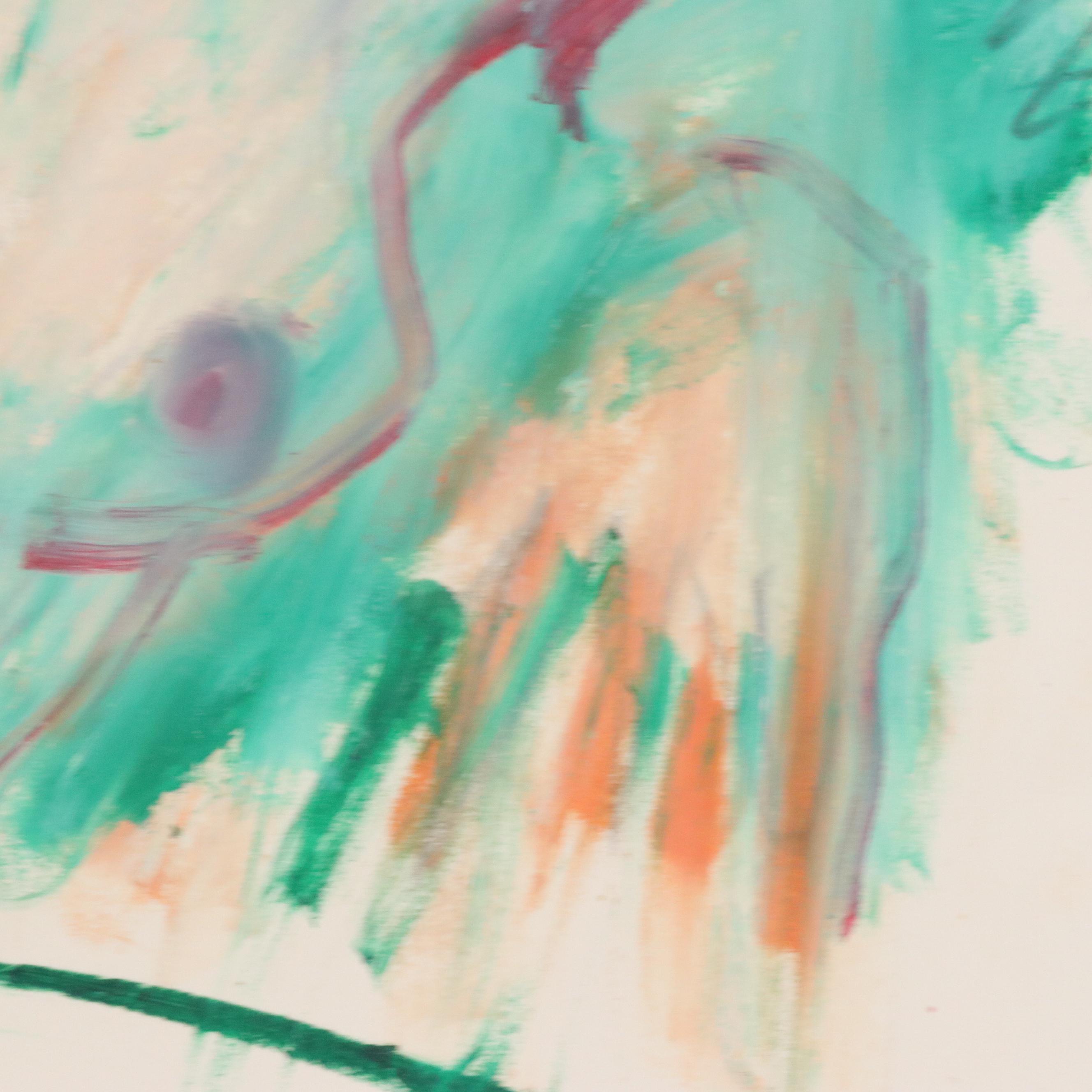 Jack Meanwell Oil Pastel Drawing of Reclining Figure, 1984