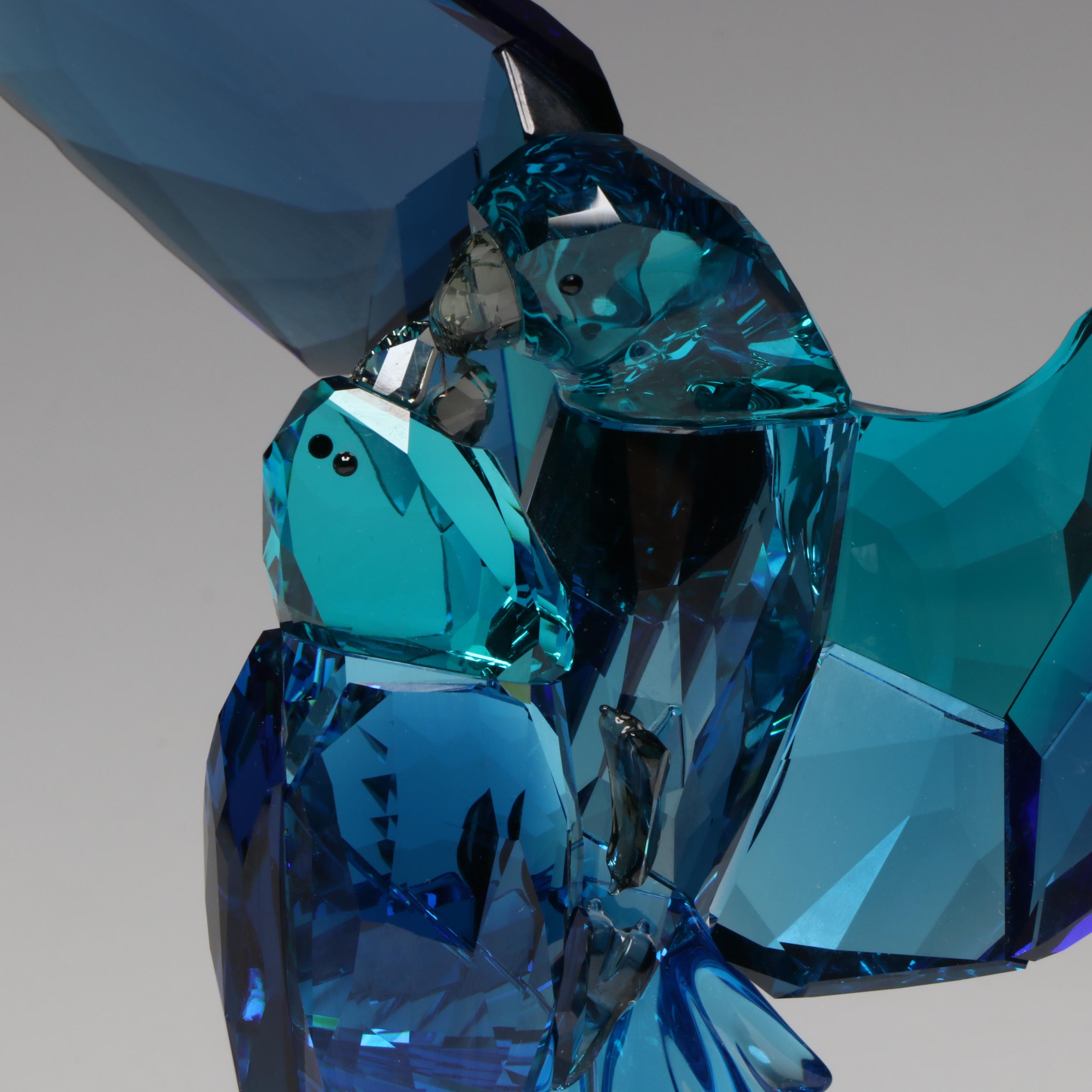 Swarovski Crystal "Blue Parrots" Figurine