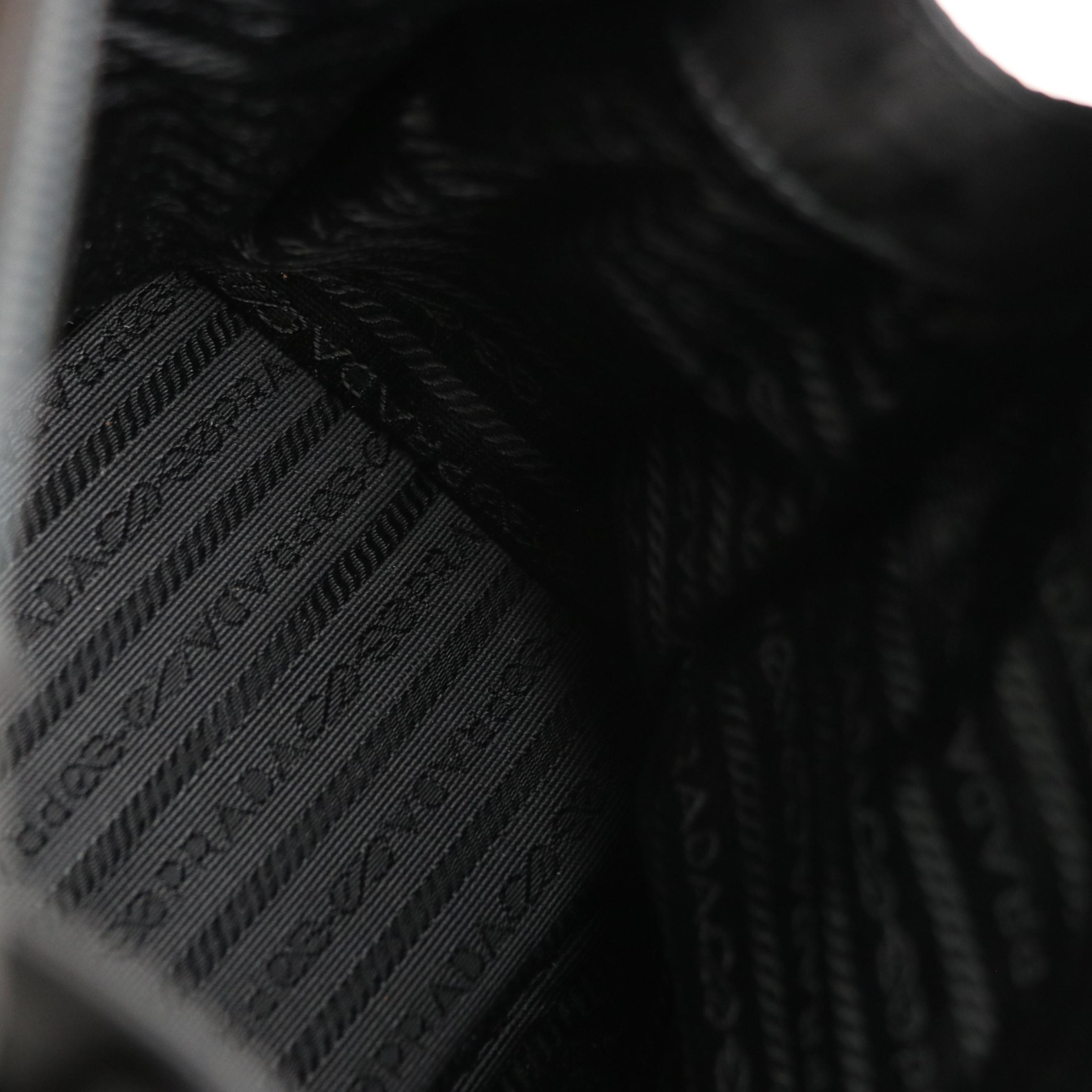 Prada Metal Handle Mini Tote in Black Tessuto Nylon