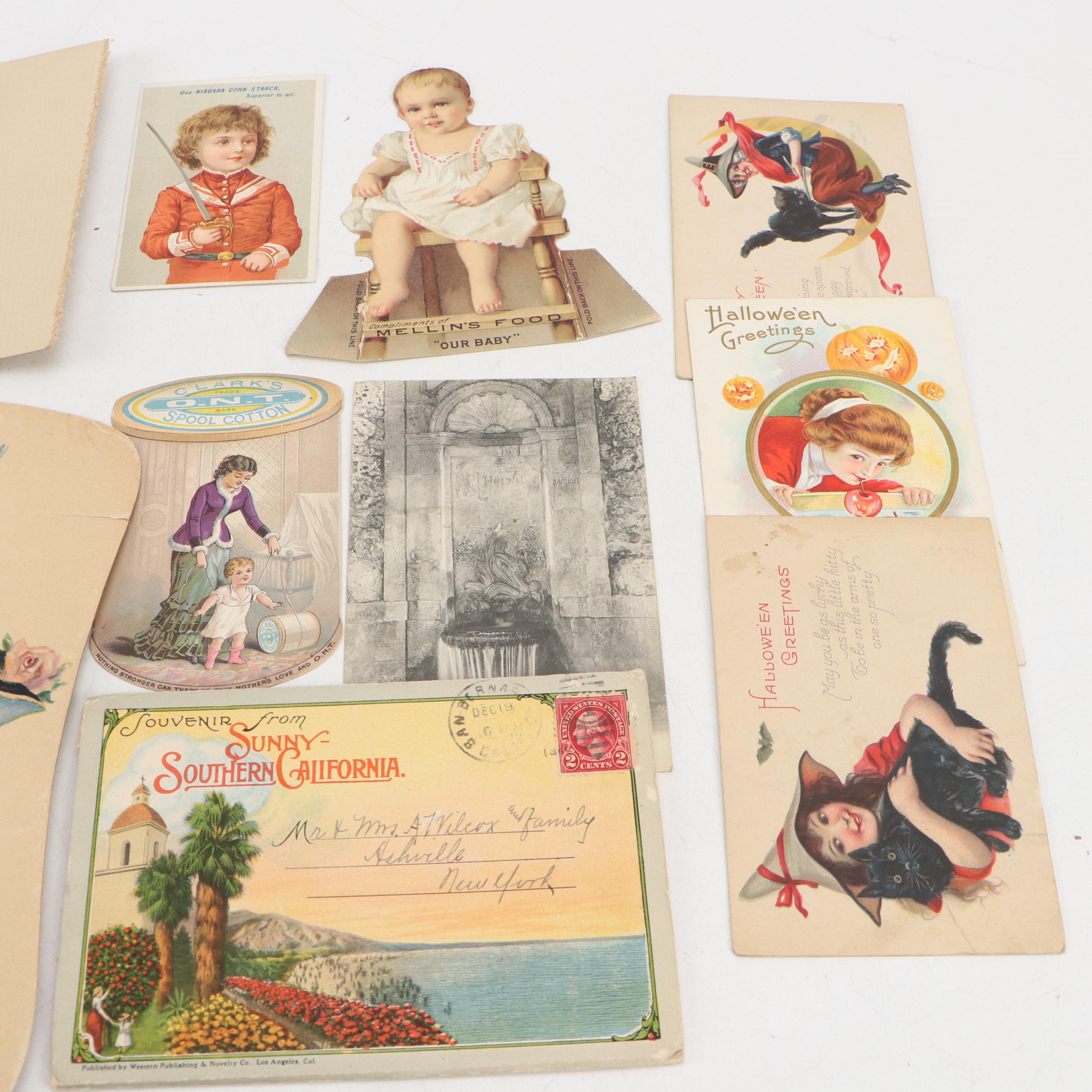 Halloween, Easter and Other Postcards, Advertisements and More, Early 20th C.