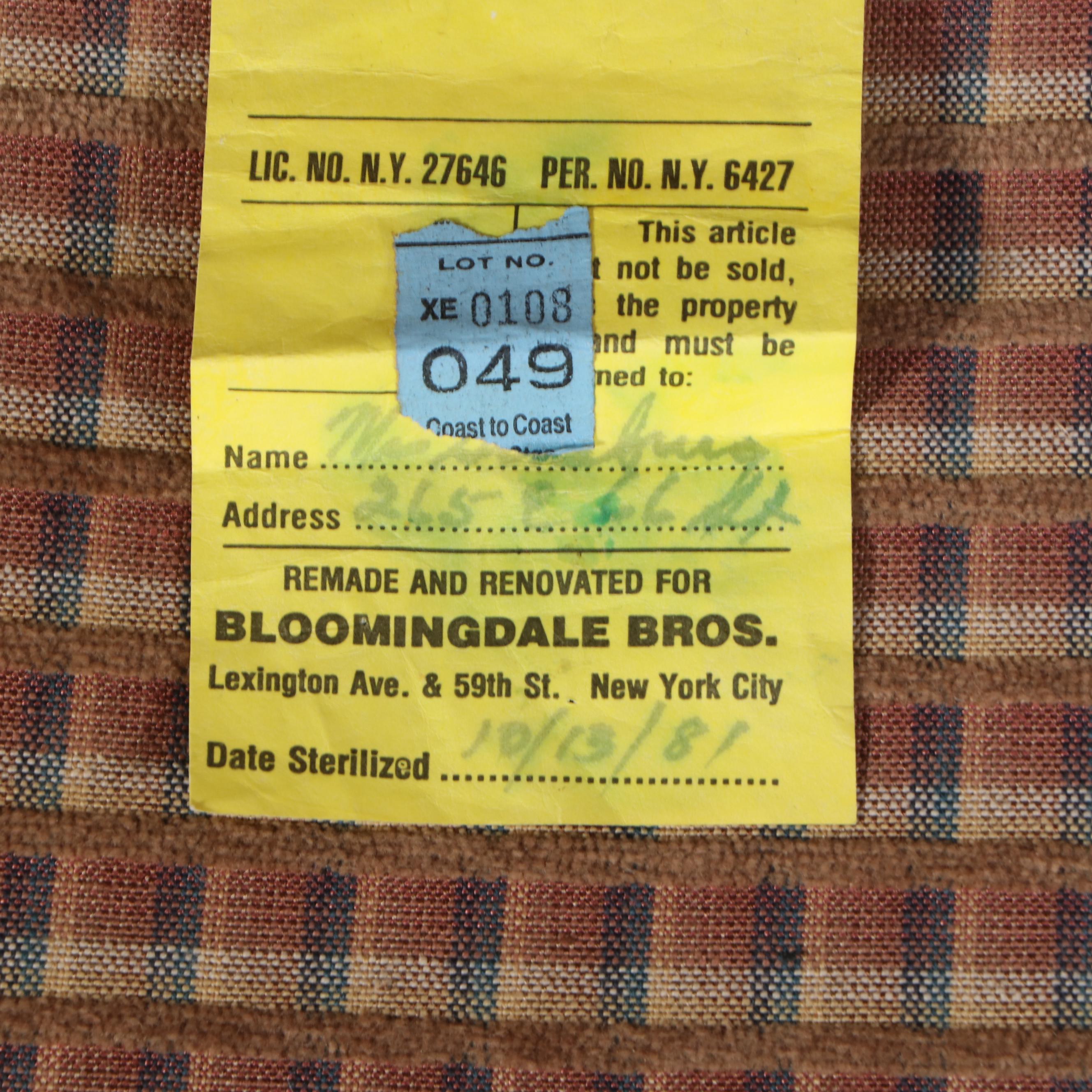 Queen Anne Style Mahogany & Custom-Upholstered Wingback Chair, 20th Century