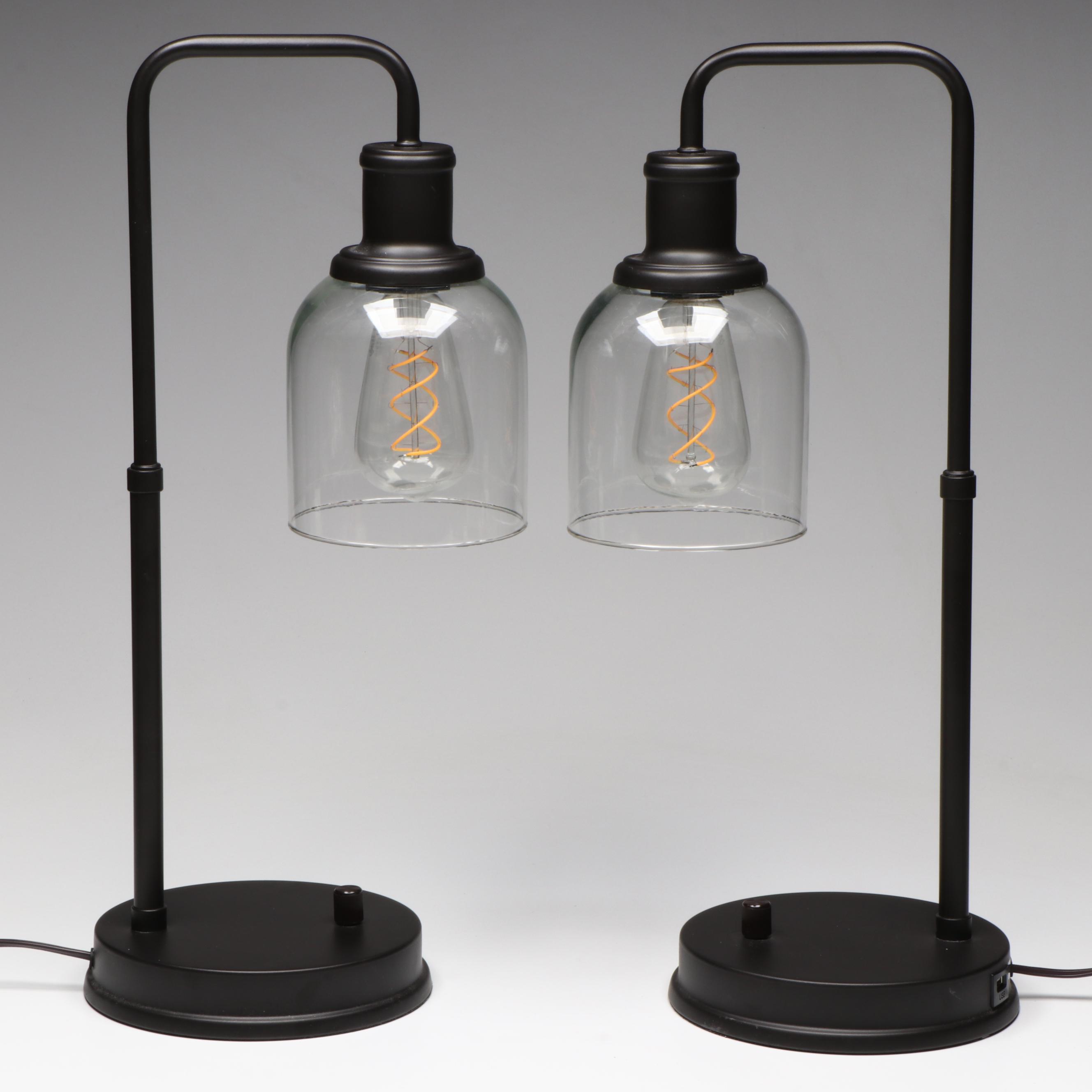 Industrial Style Table Lamps with USB Port